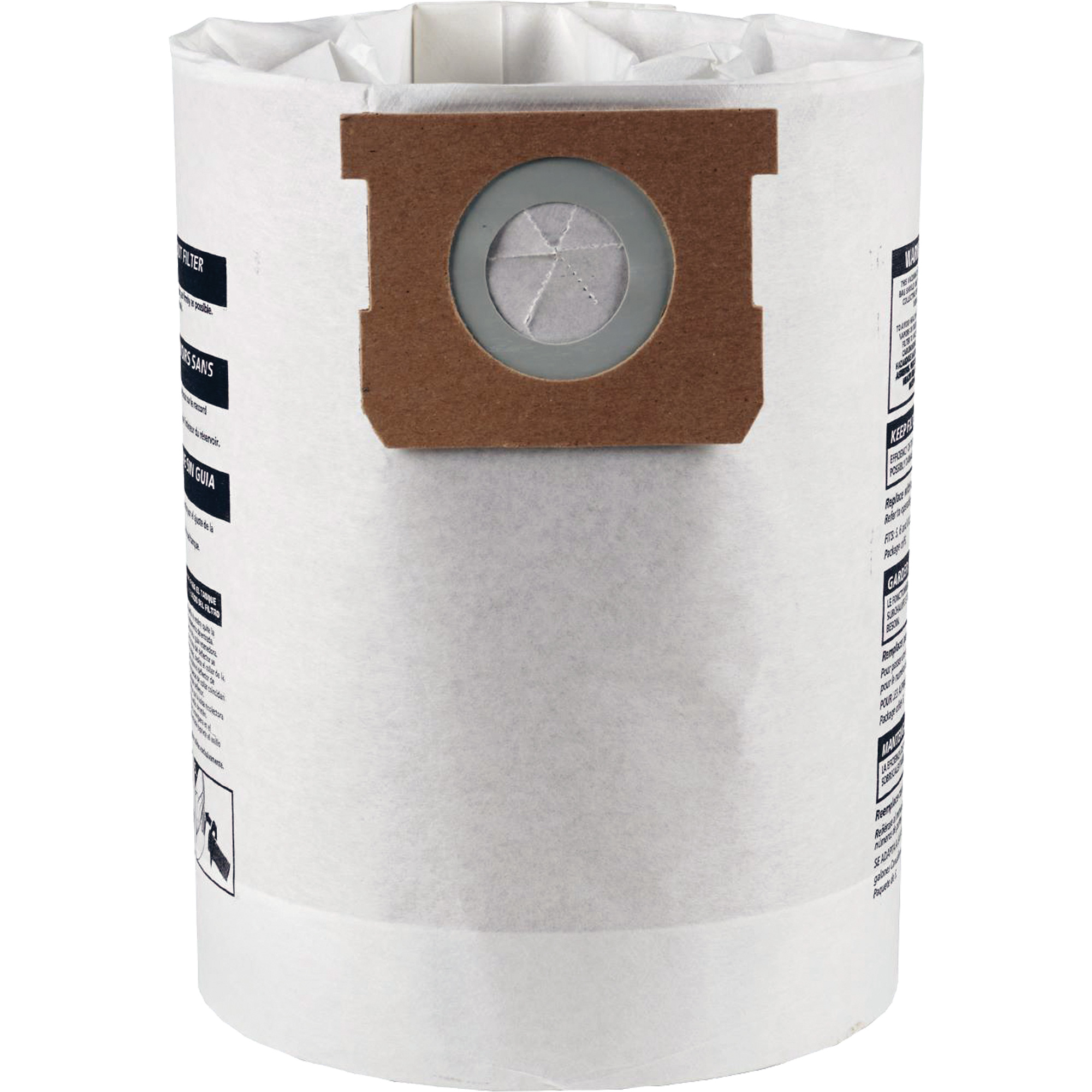 Sacs filtrants pour débris secs jetables de type E, 5 - 8 gal. US