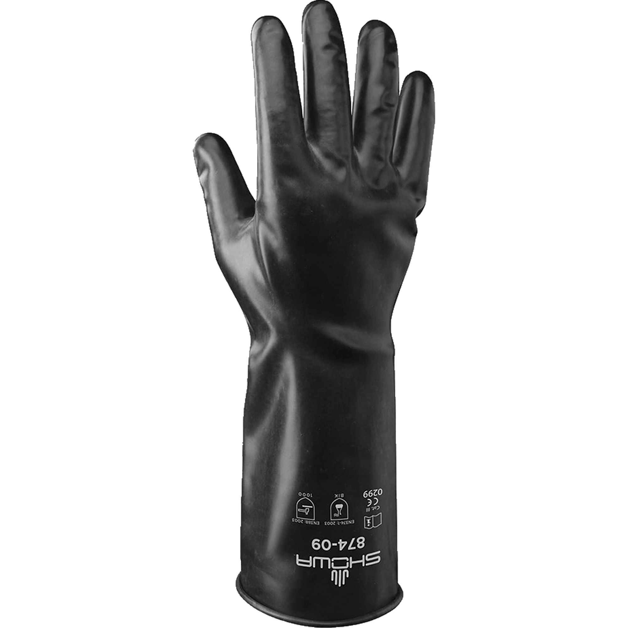 Gants 874 résistants aux produits chimiques, Taille Moyen/8, 14" lo, Caoutchouc butyle, 13,78-mil