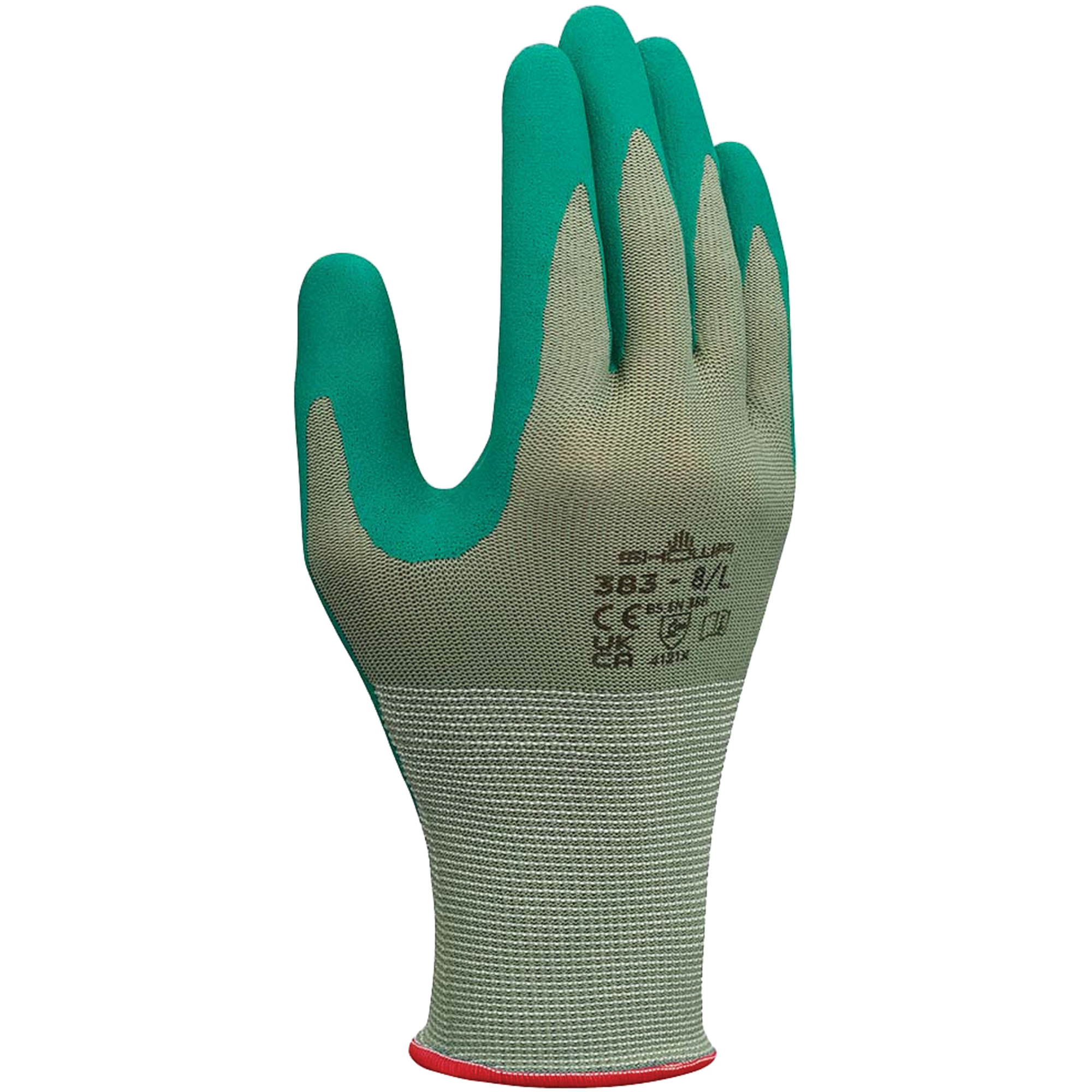 Gants de travail biodégradables 383, 10/2T-Grand, Rêvetement Nitrile, Calibre 13, Enveloppe en Polyester