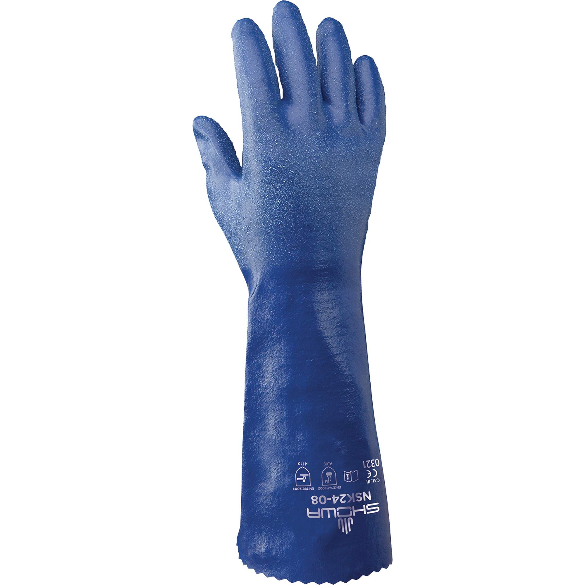 Gants doublés de tricot Nitri-Solve NSK24MC, Taille Grand/10, 14" lo, Nitrile, Doublure en Interlock, 24 mils