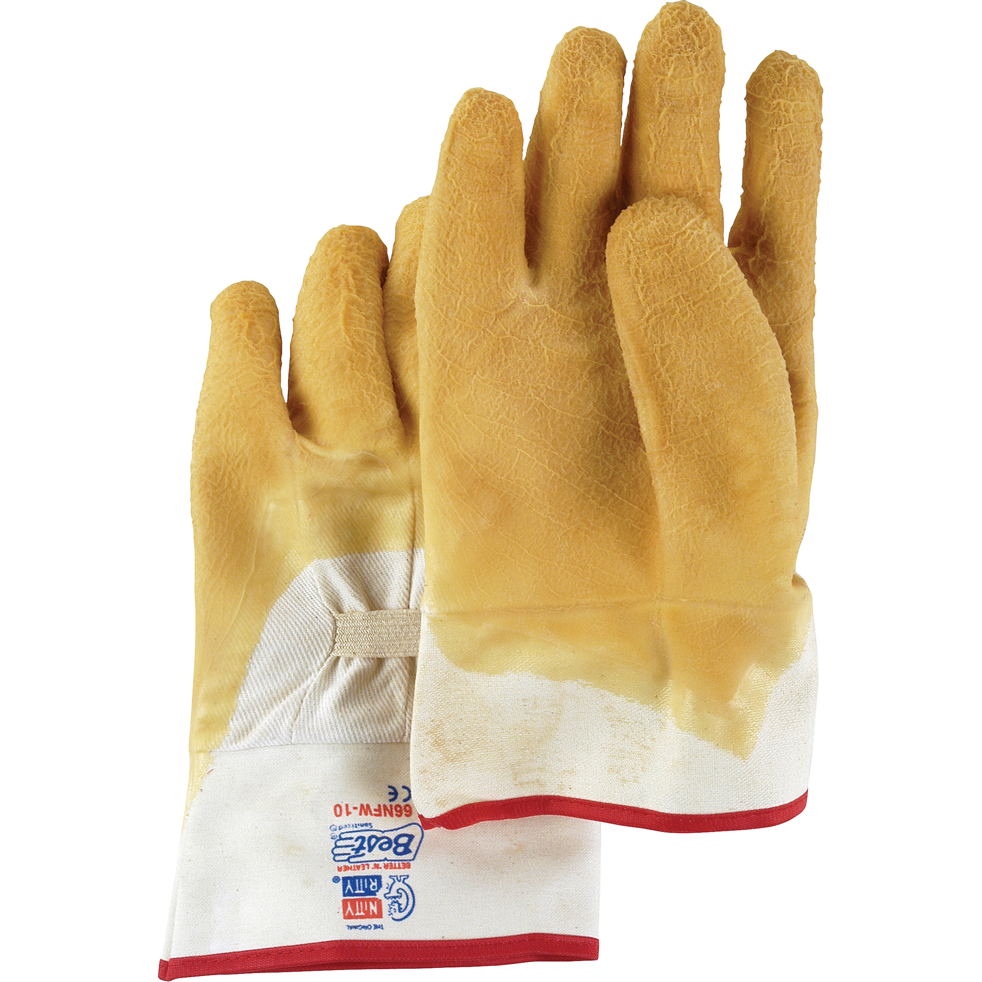 Gants enduits Nitty GrittyMD, 10/Grand, Rêvetement Latex de caoutchouc, Enveloppe en Coton