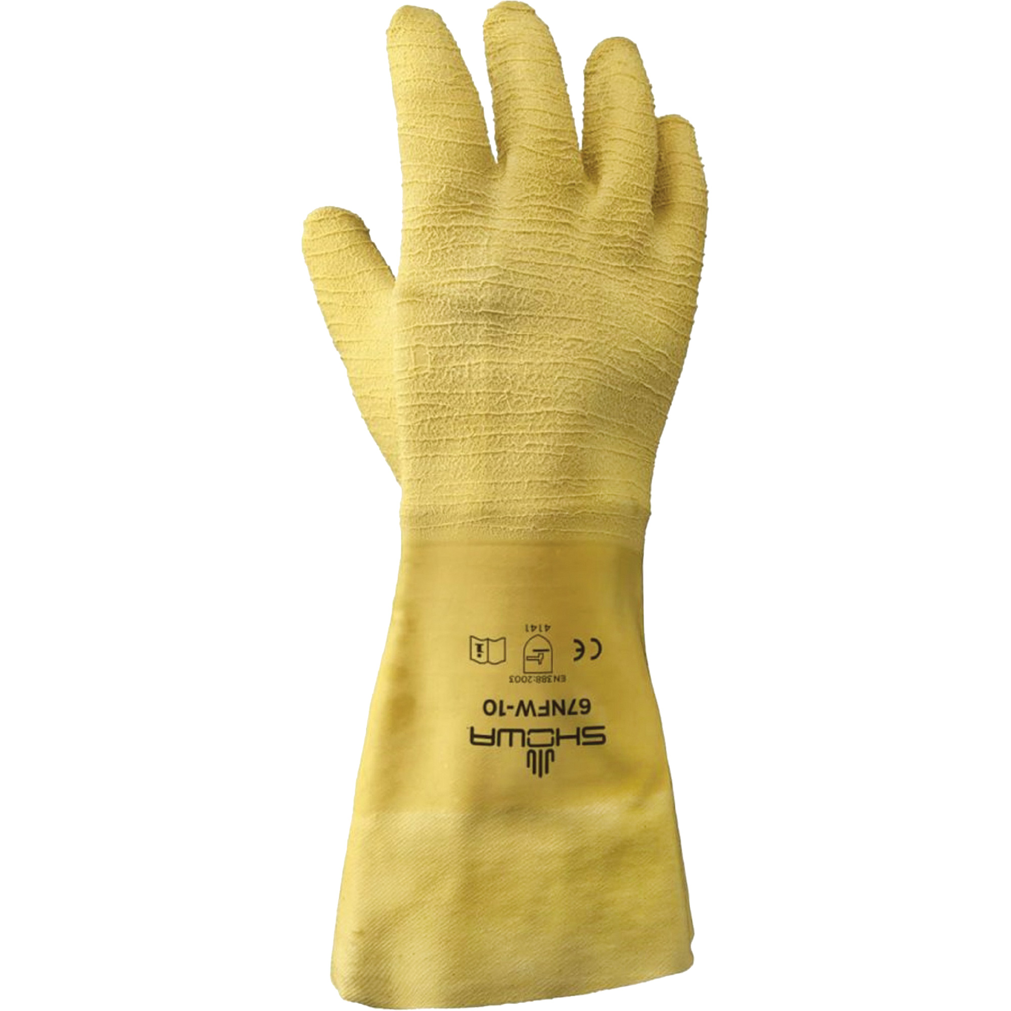 Gants pour usage général 67NFW, 10/Grand, Rêvetement Latex de caoutchouc, Enveloppe en Coton