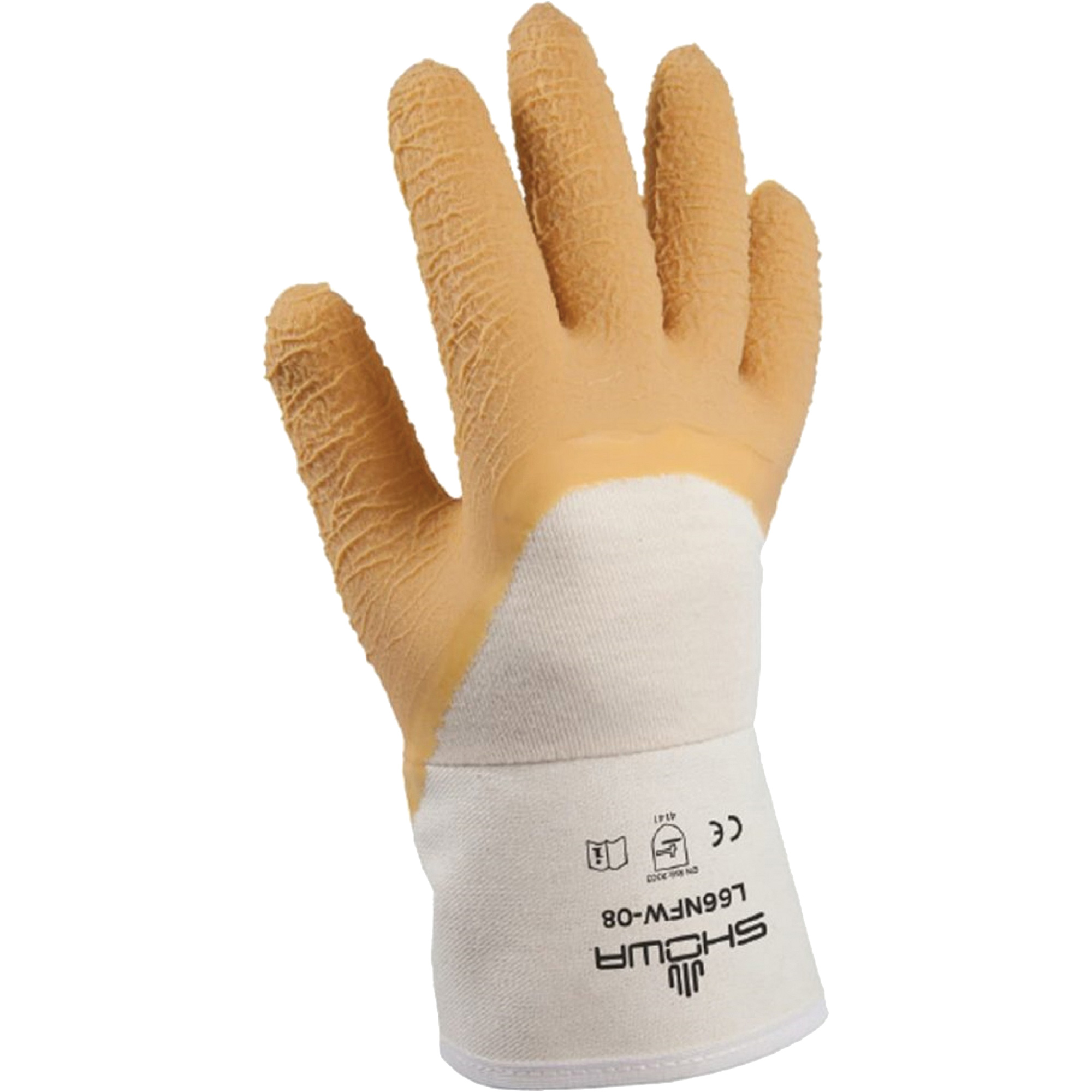 Gants pour usage général L66NFW, 8/Petit, Rêvetement Latex de caoutchouc, Enveloppe en Coton