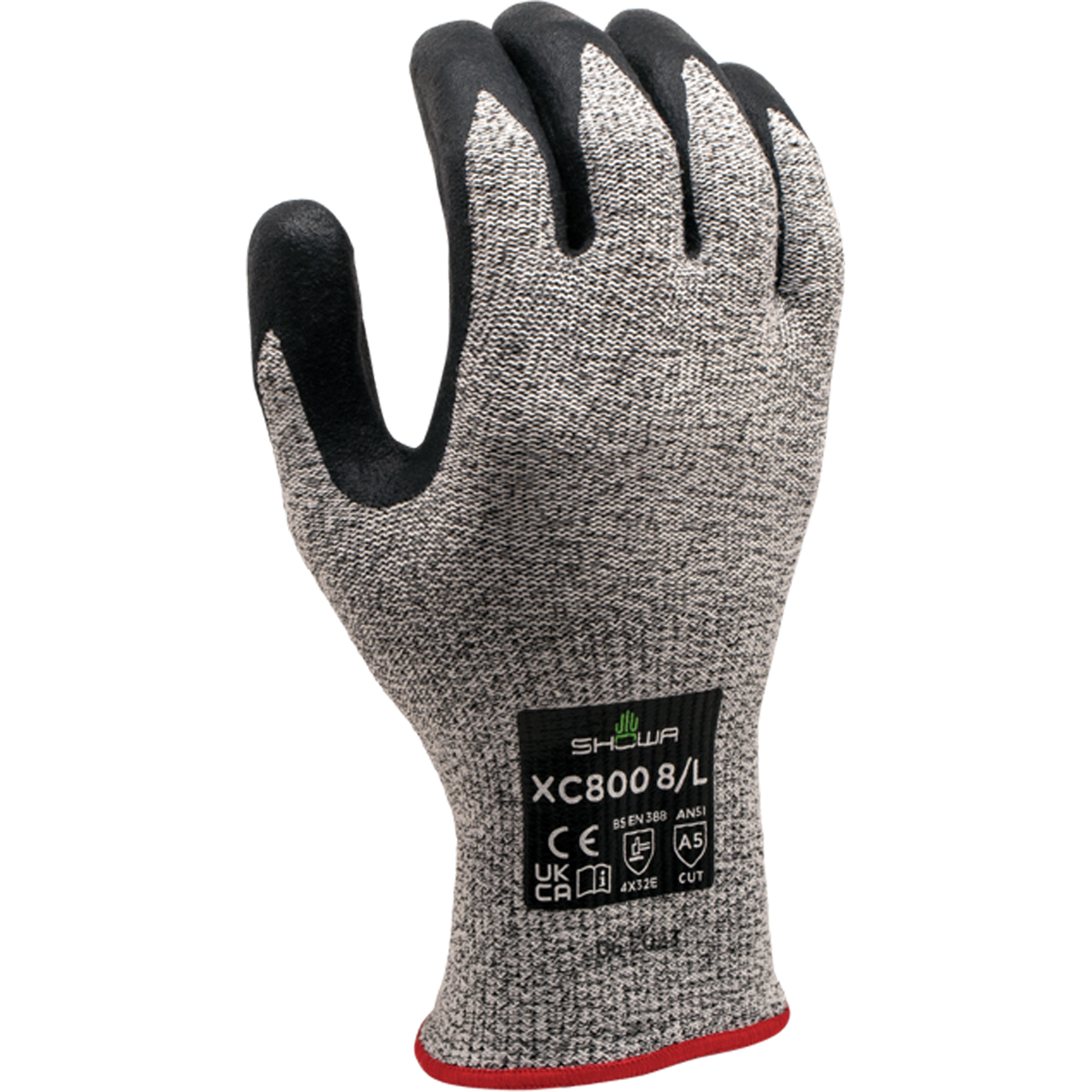 Gants résistants à la coupe XC800, Taille Grand/8, Calibre 13, Revêtement Nitrile, Enveloppe en PEHP, ASTM ANSI niveau A5/EN 388 niveau E