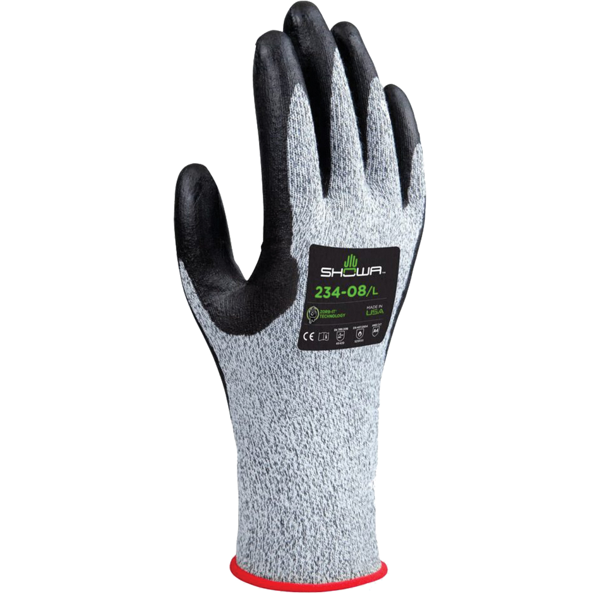 Gants résistants aux coupures 234, Taille 2T-Grand/10, Calibre 15, Revêtement Mousse de nitrile, Enveloppe en PEHP, ANSI/ISEA 105 niveau 4/EN 388 niveau D