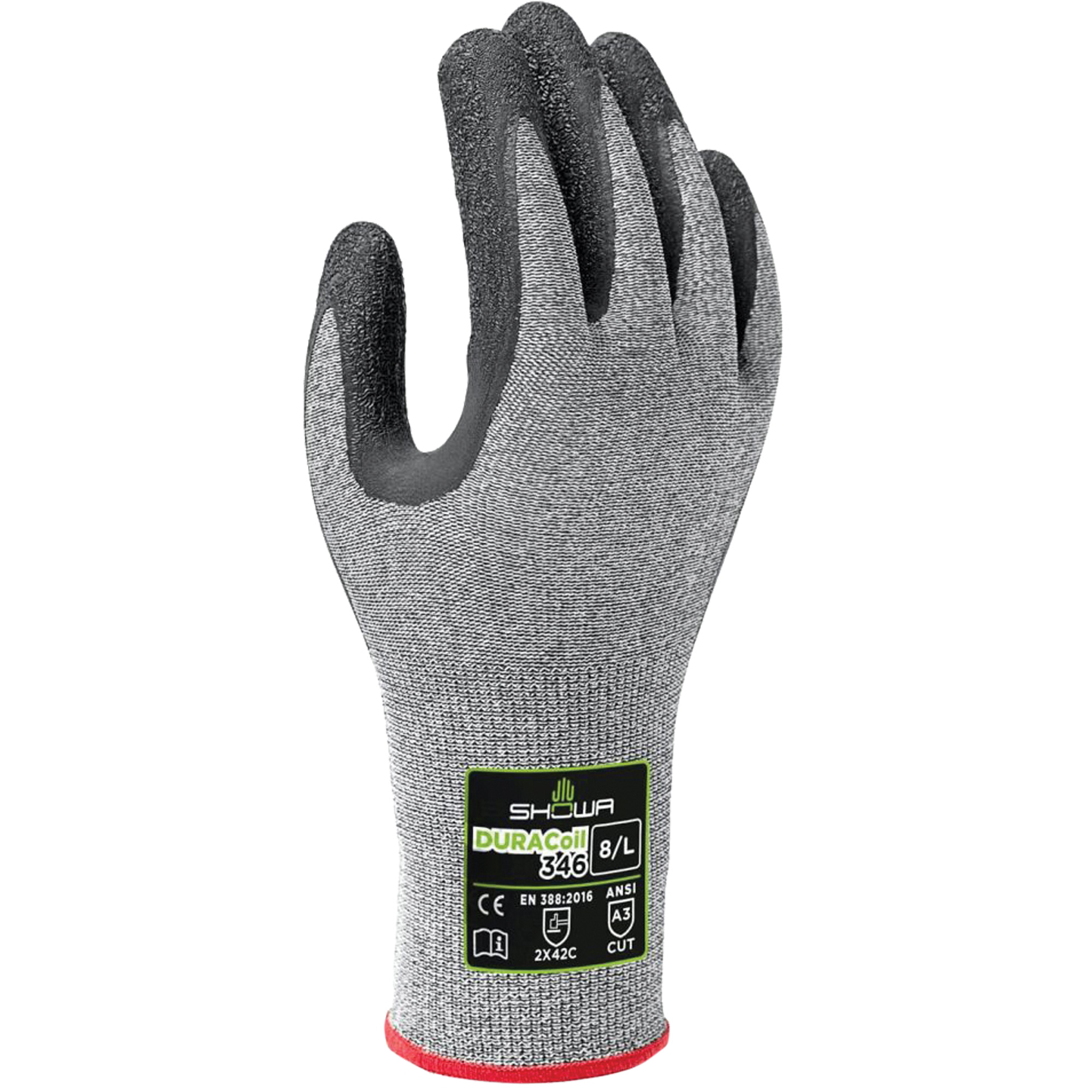 Gants résistants aux coupures 346, Taille T-Grand/9, Calibre 13, Revêtement Latex de caoutchouc, Enveloppe en PEHP, ANSI/ISEA 105 niveau 3/EN 388 niveau C