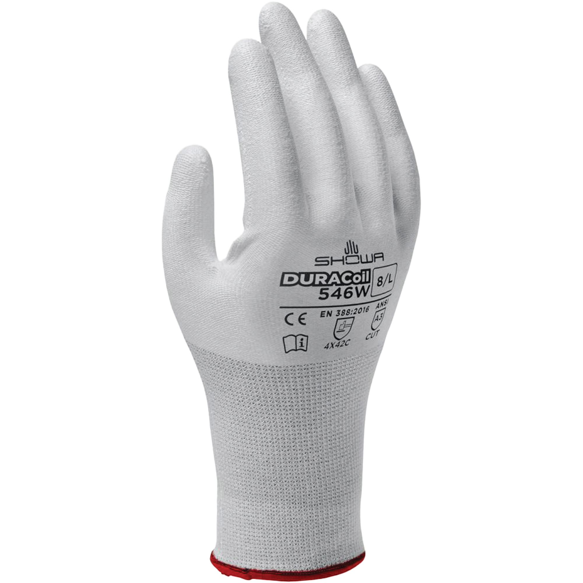 Gants résistants aux coupures 546W, Taille 2T-Grand/10, Calibre 13, Revêtement Polyuréthane, Enveloppe en PEHP, ANSI/ISEA 105 niveau 3/EN 388 niveau C