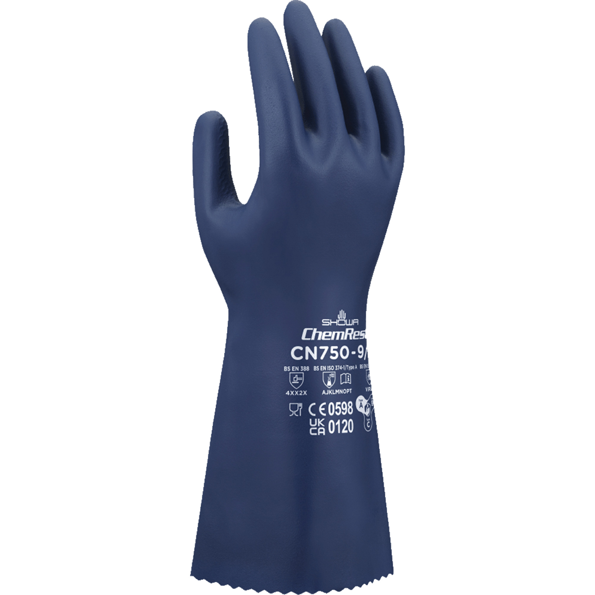 Gants résistants aux produits chimiques CN750, Taille T-Grand/10, 13" lo, Nitrile, 18 mils