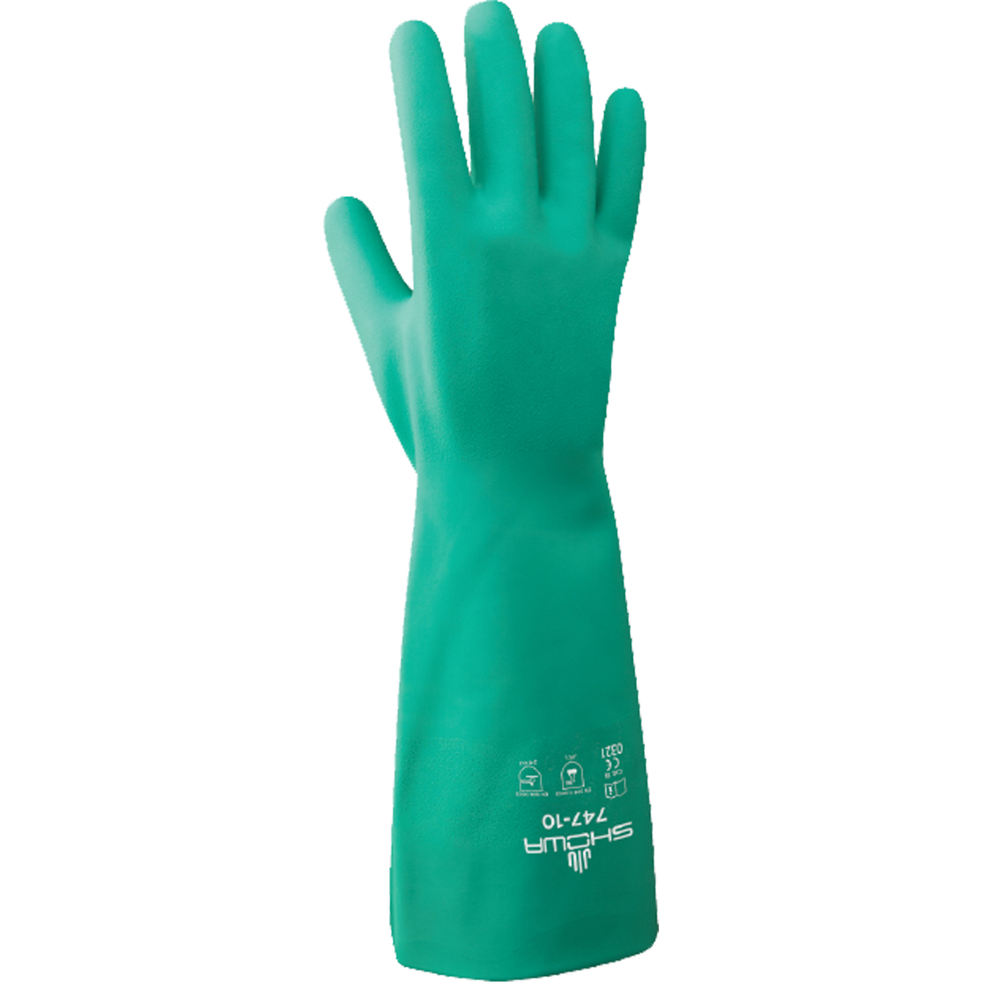 Gants résistants aux produits chimiques série 747, Taille Grand/9, 18" lo, Nitrile, 22,04 mils