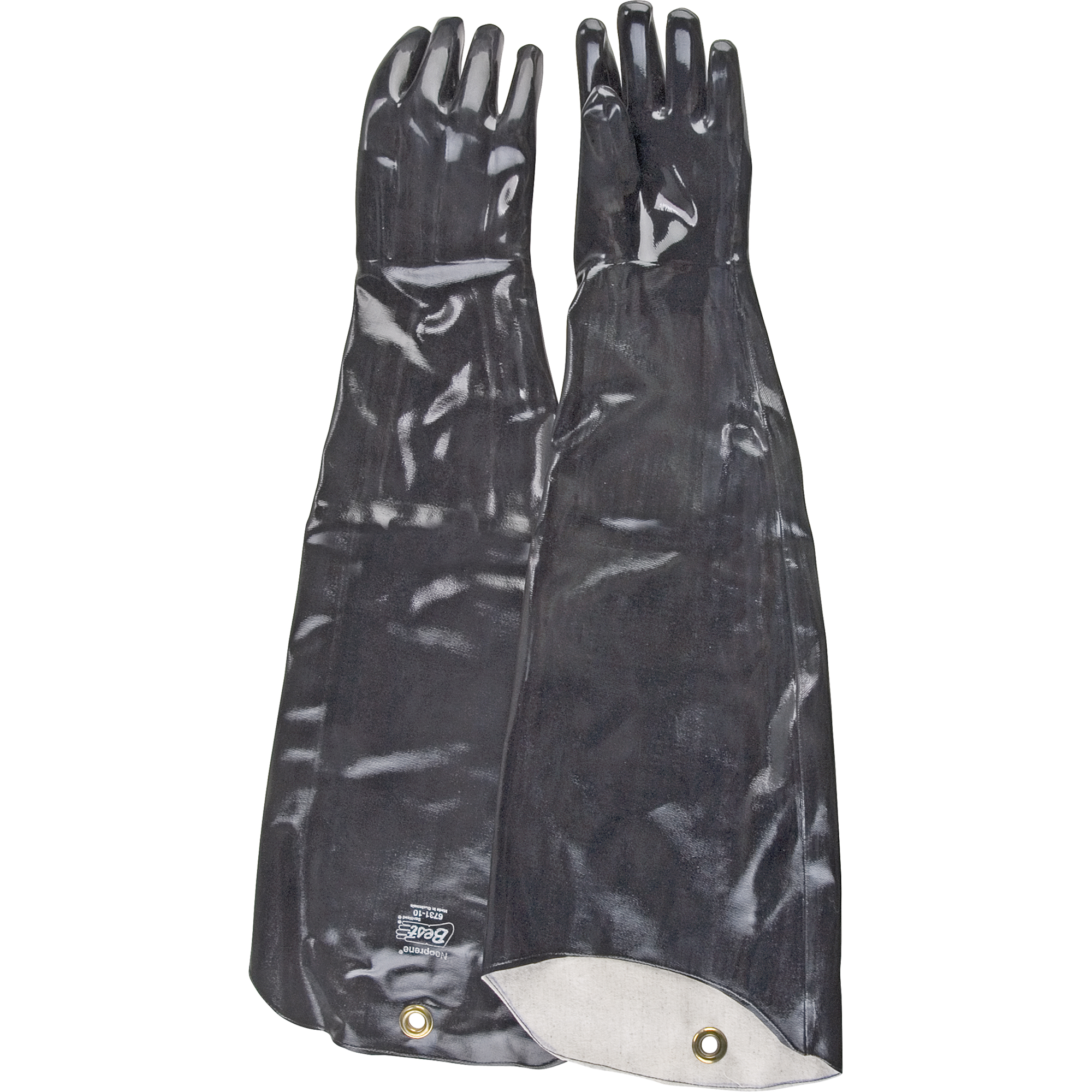 Gants résistants aux produits chimiques, Taille Grand/10, 31" lo, Néoprène, Doublure en Coton, 58-mil