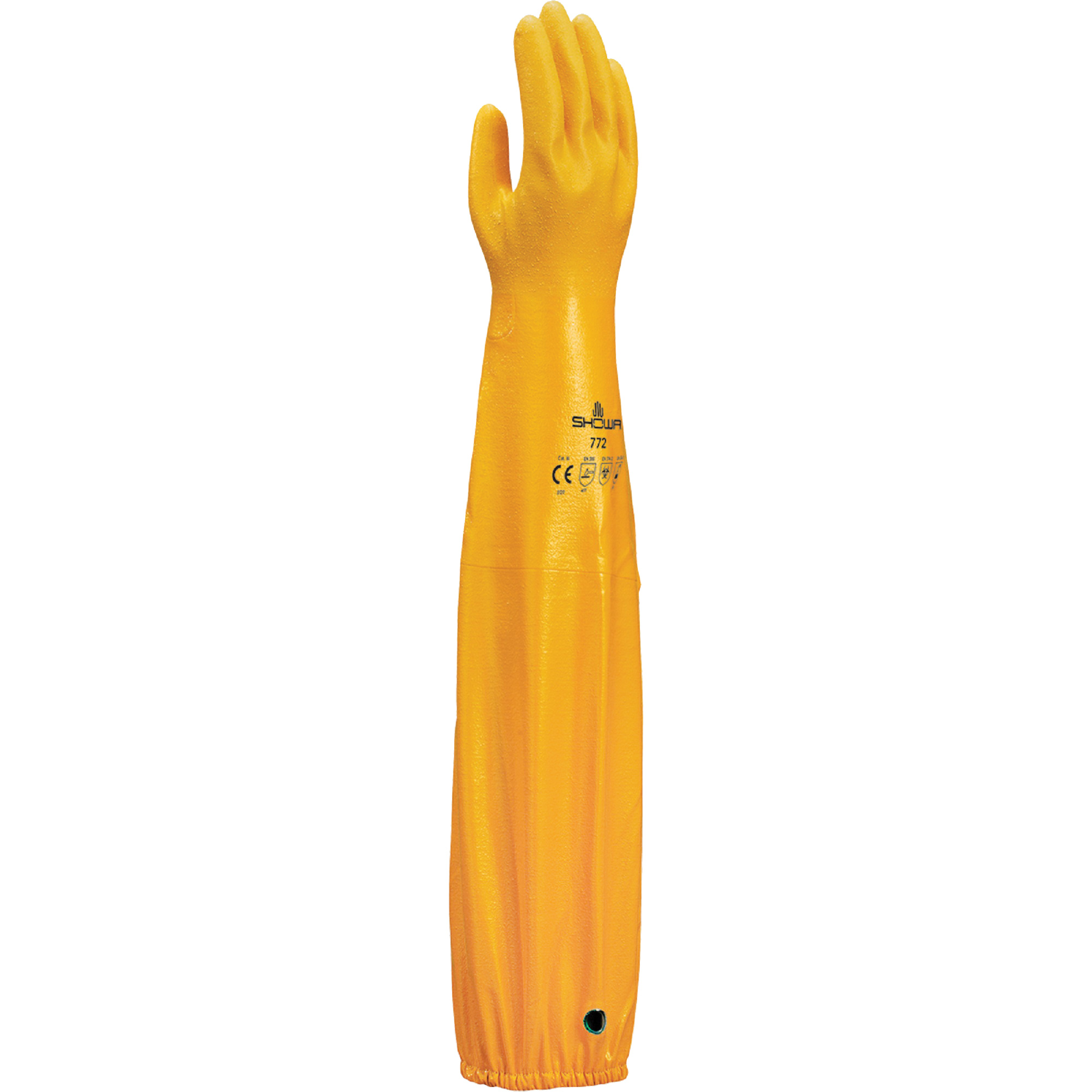 Gants résistants aux produits chimiques, Taille Grand/9, 26" lo, Nitrile, 30 mils