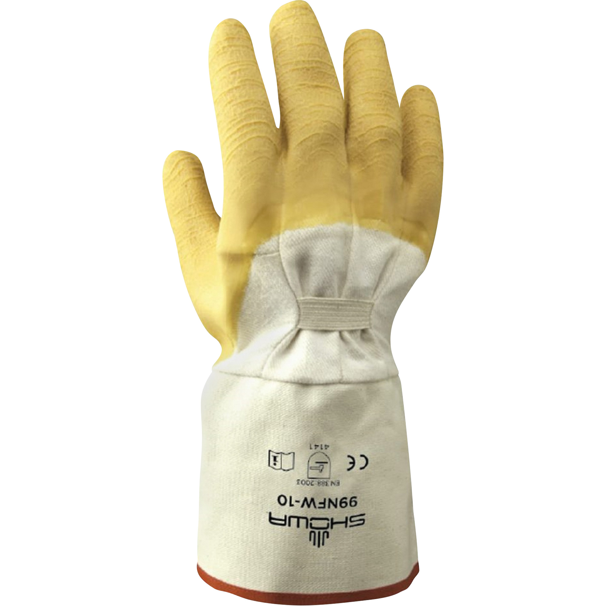 Gants robustes 99NFW, 10/Grand, Rêvetement Latex de caoutchouc, Enveloppe en Coton