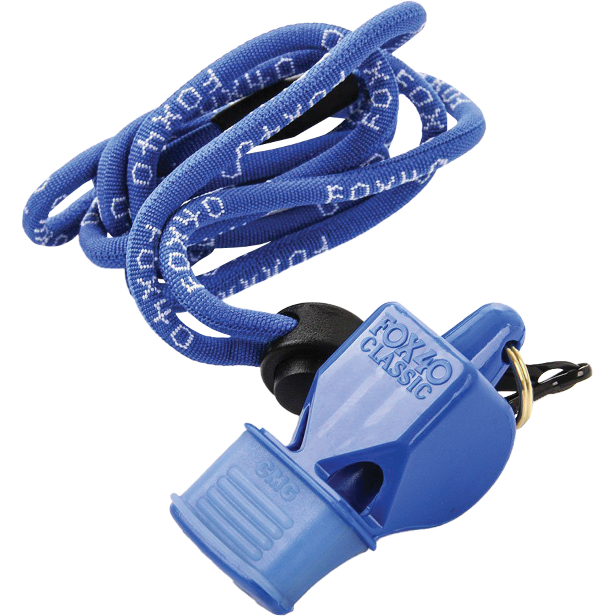 Sifflet classique bleu avec longe