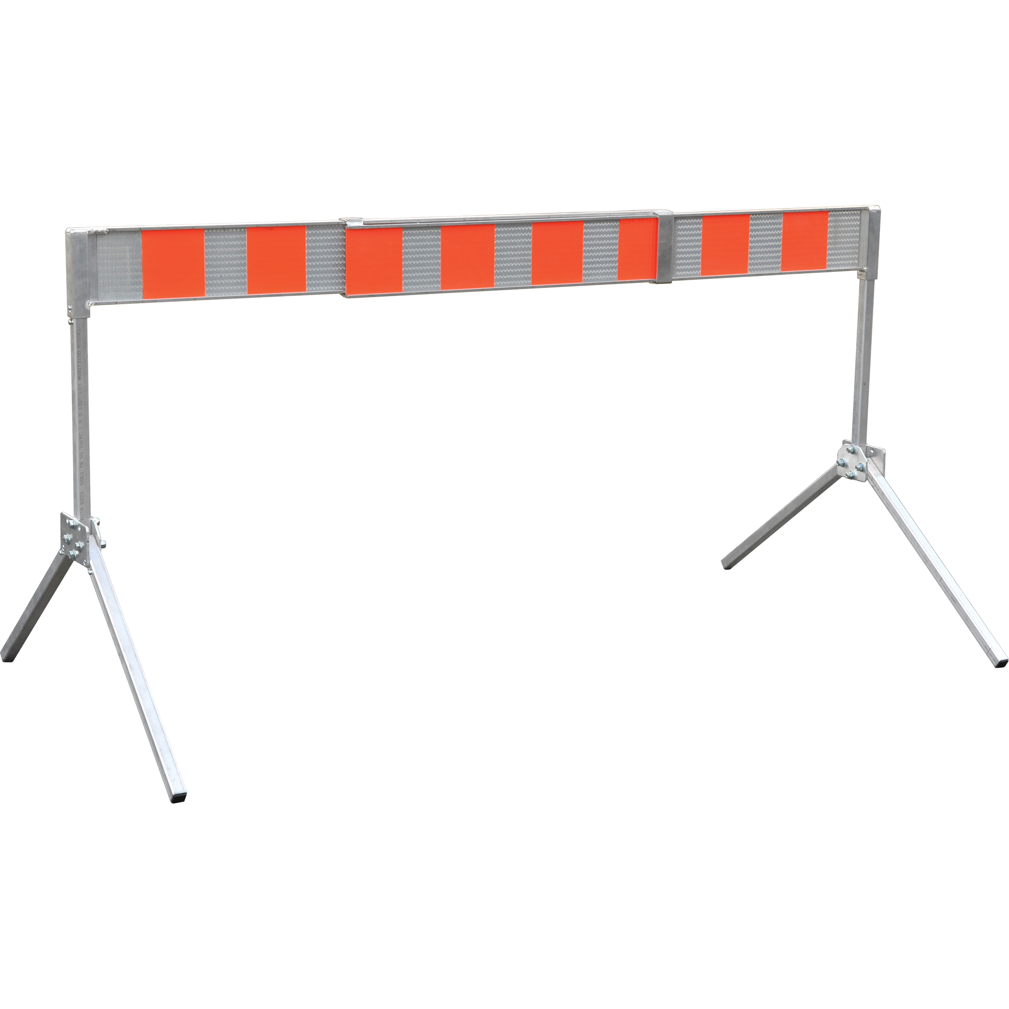 Barricade de rue, En A, 6' lo x 5-1/2" h, Orange/Blanc