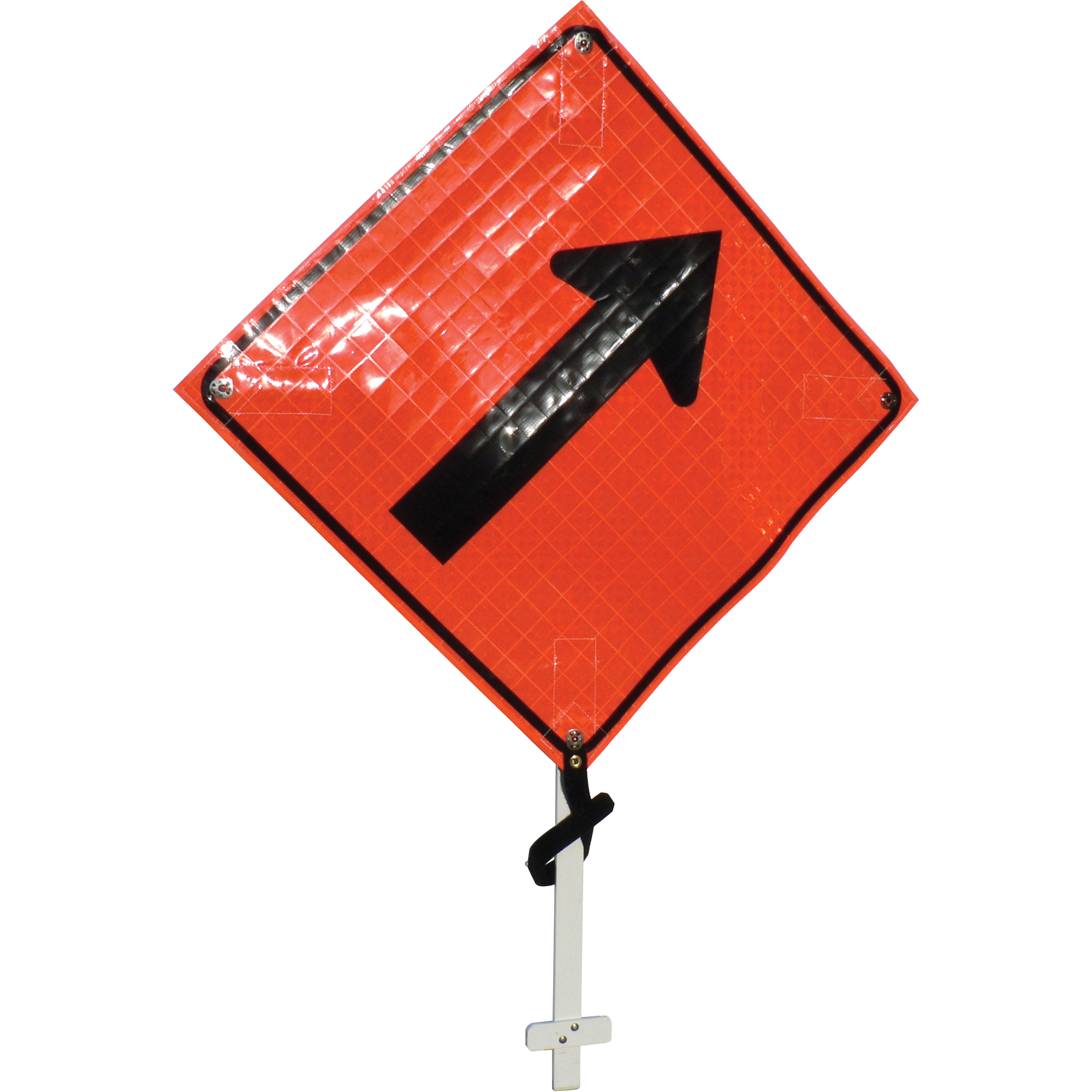 Enseigne sur poteau flèche oblique vers la droite, 24" x 24", Vinyle, Pictogramme