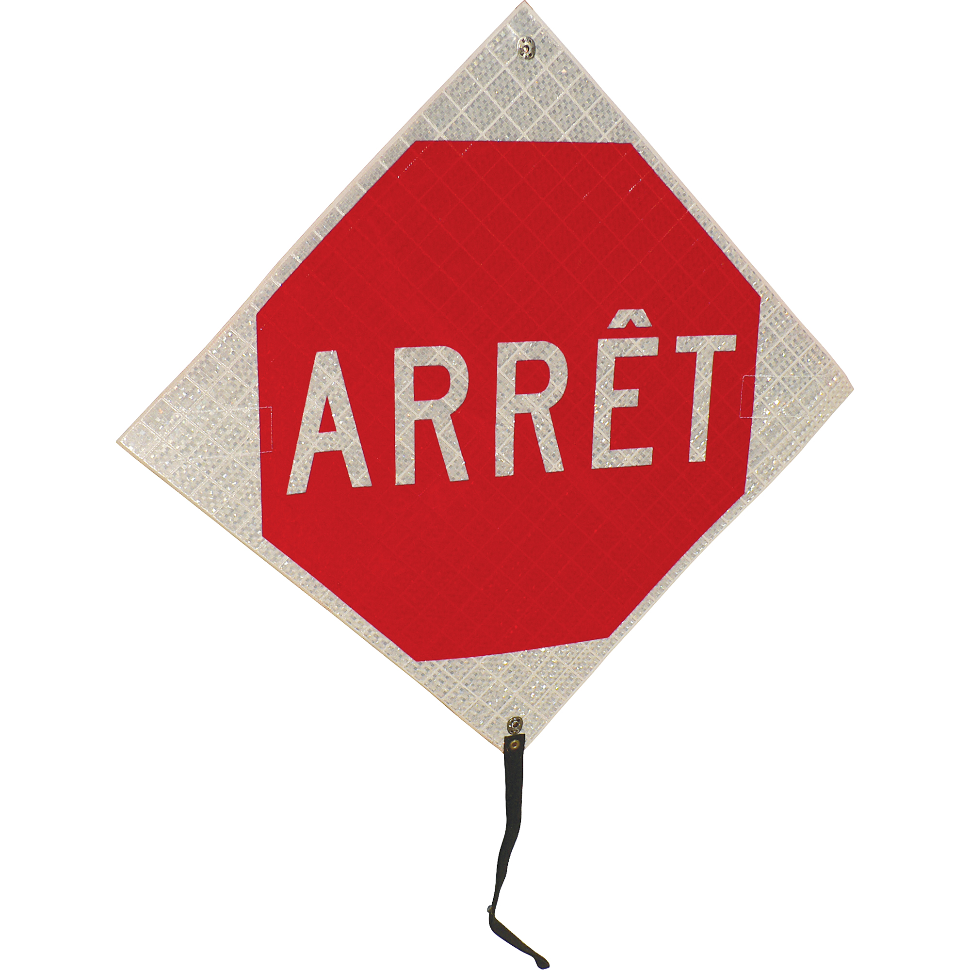 Panneau de circulation enroulable « Arrêt », 24" x 24", Vinyle, Français