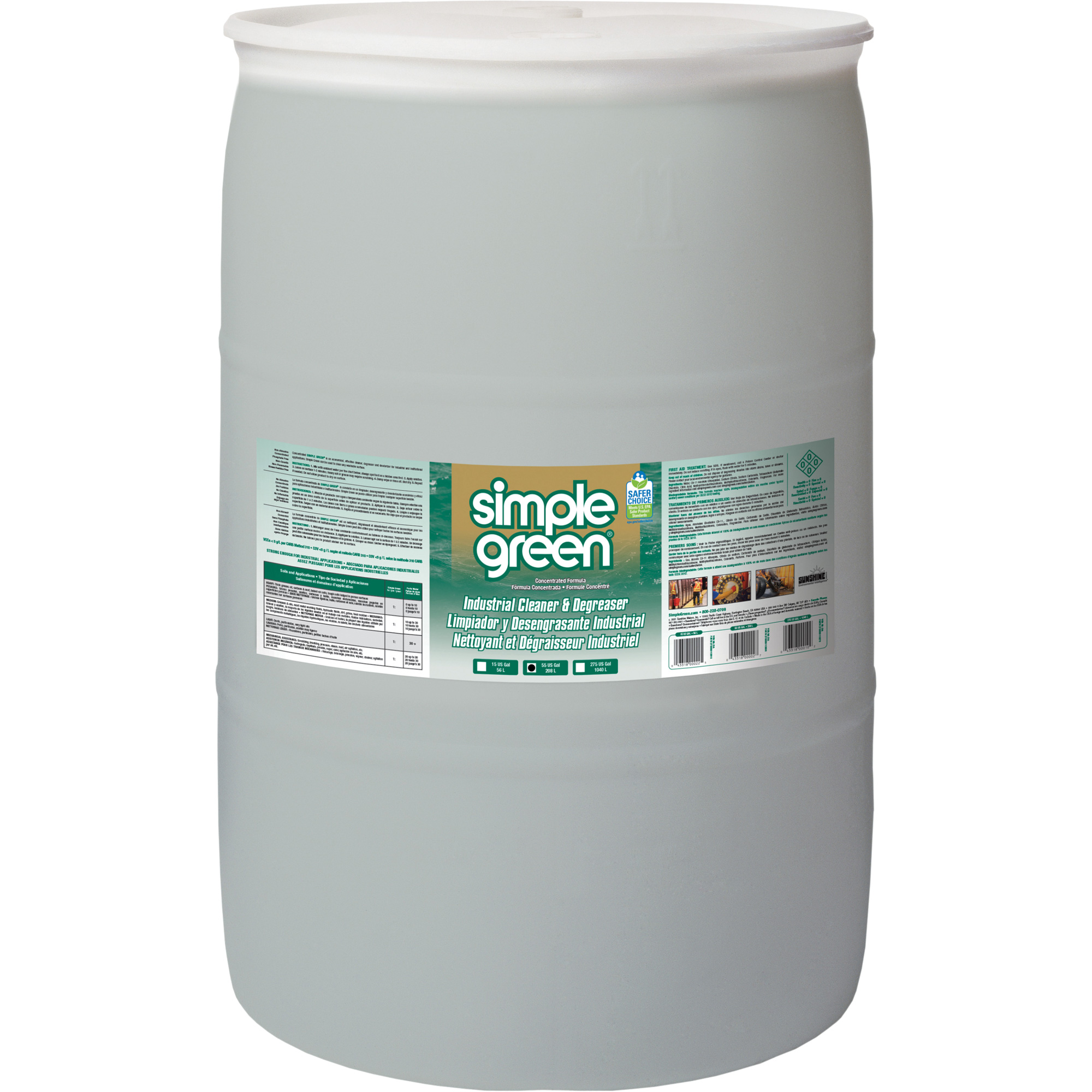 Nettoyant dégraissant Simple Green, 208,18 L, Baril