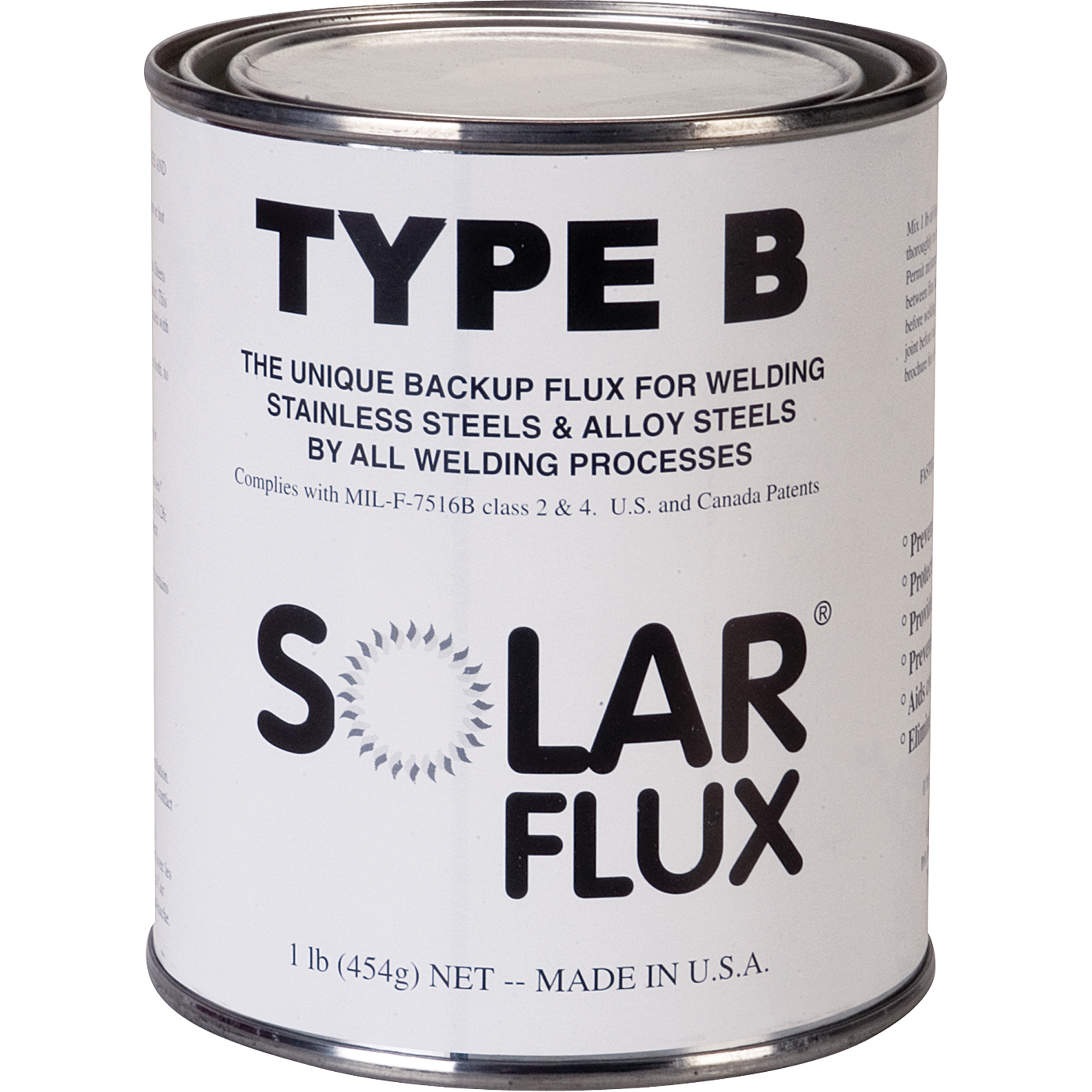 Flux de support Type B, Canette