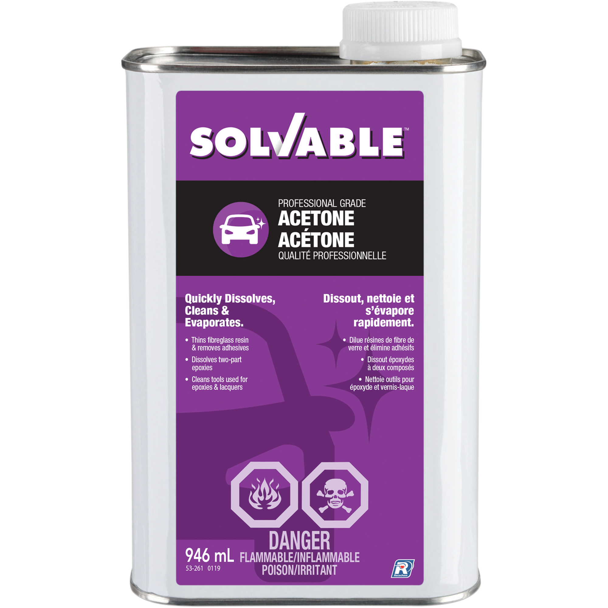 Acétone liquide, 946 ml