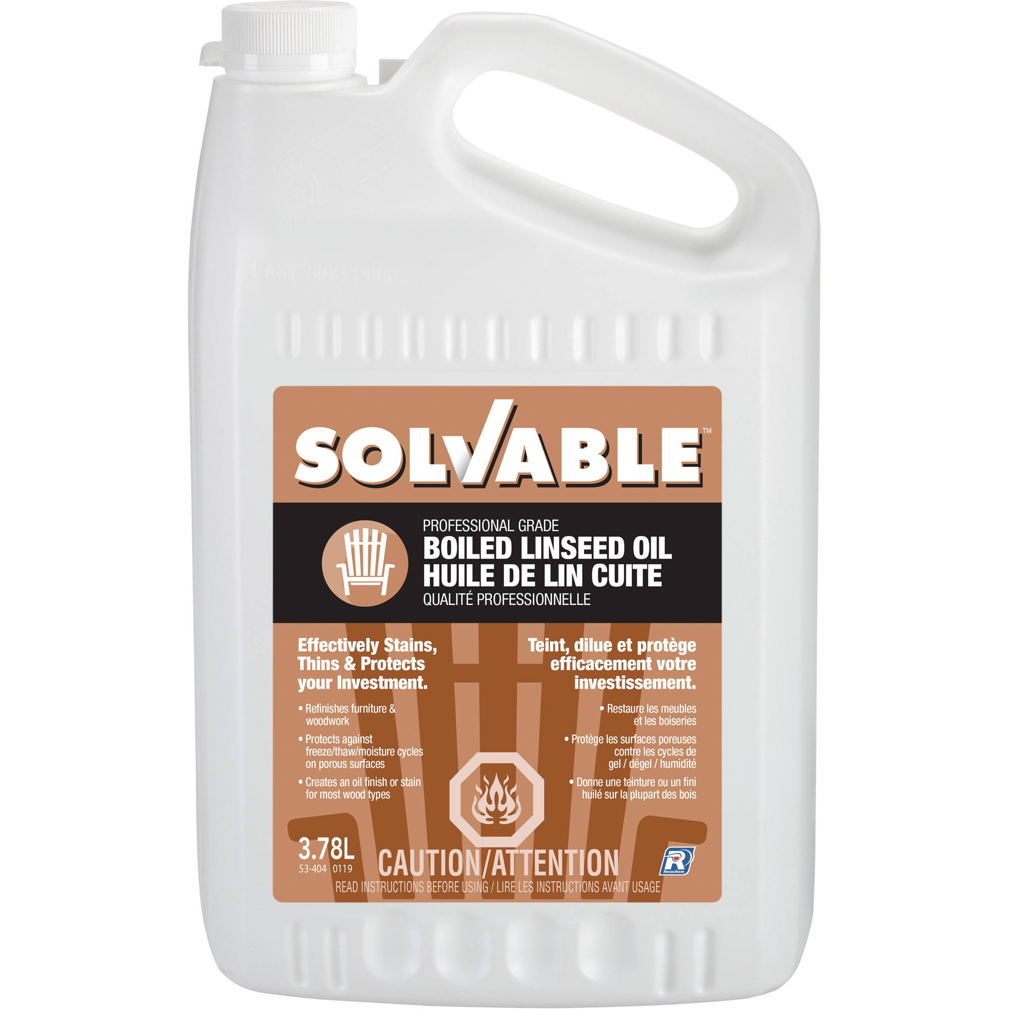 Huile de lin bouillie, Cruche, 3,78 L Volume net