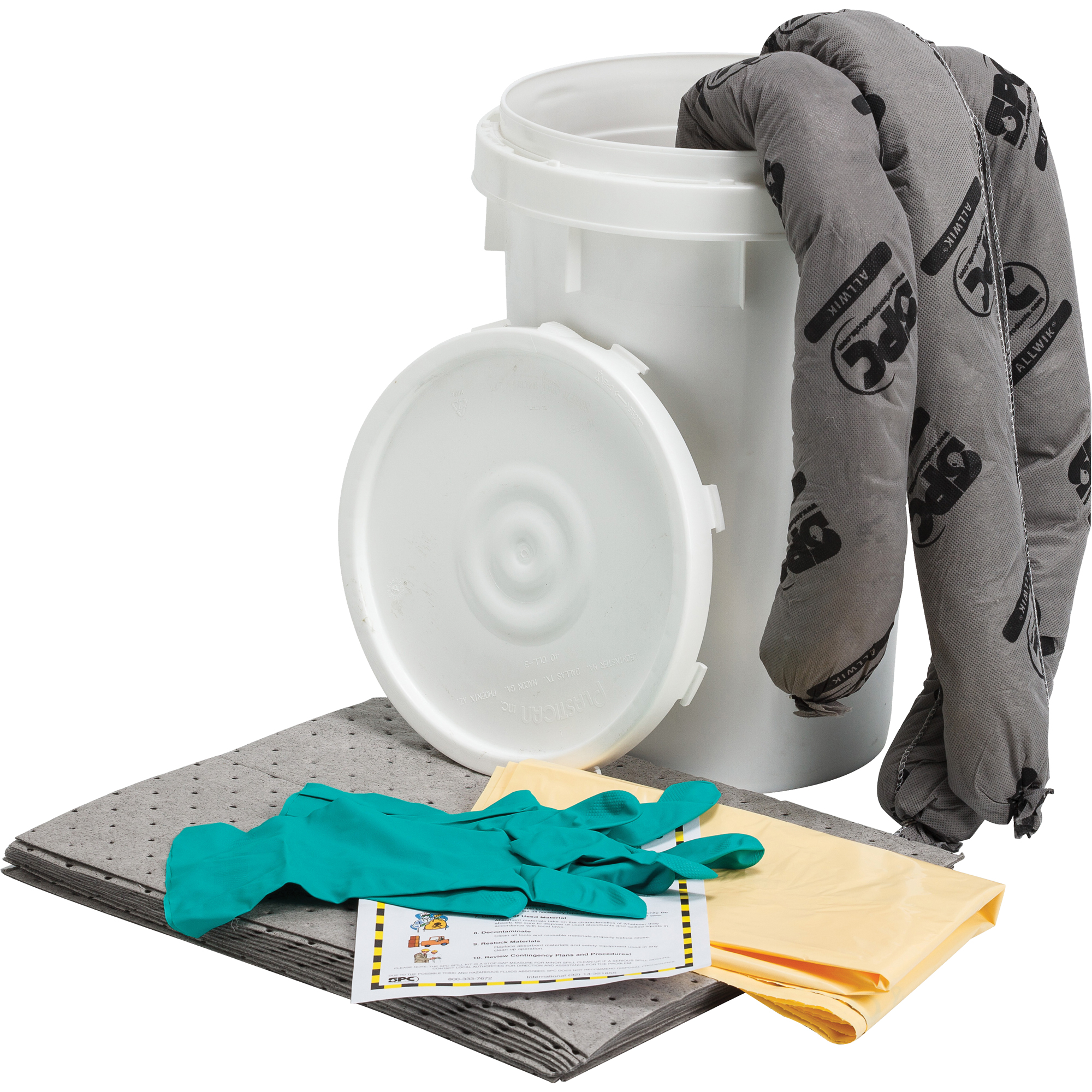 Trousse de lutte contre les déversements, Universel, Seau, Absorbance de 9 gal. US