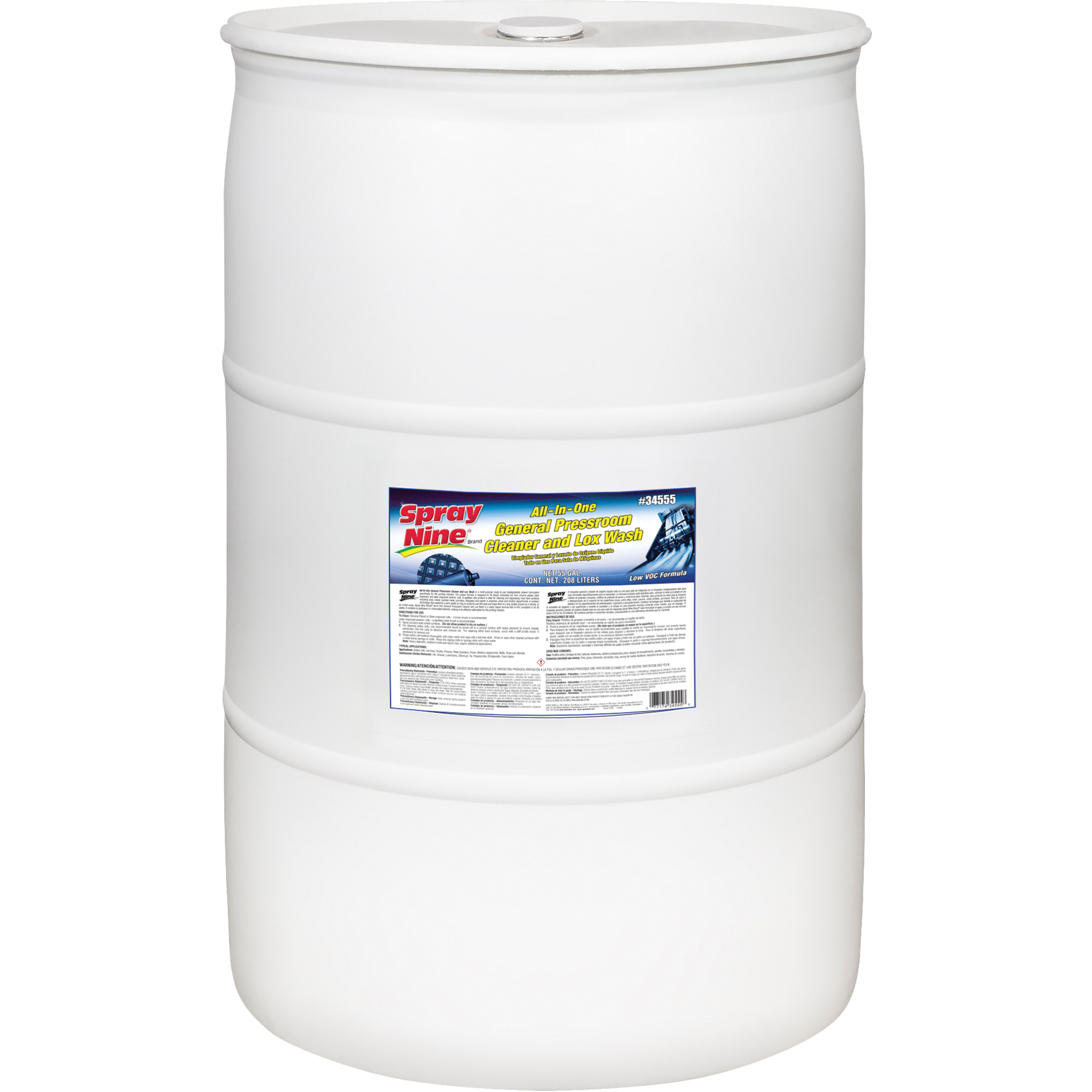 Nettoyant pour salle de presse Spray NineMD, 208 L, Baril