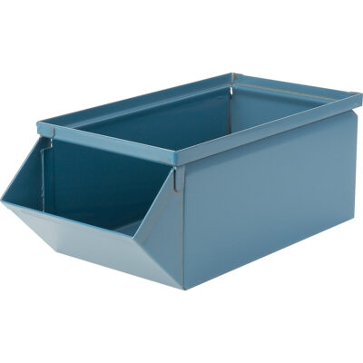 Bac en acier, Cap. 100 lb, 12" la x 20-1/2" p x 9-1/2" h, Bleu