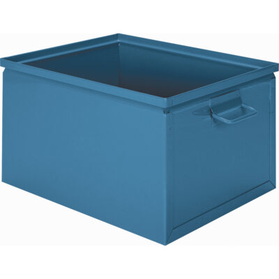 Boîte empilable en acier, 7,5" la x 13" p x 6" h, Bleu