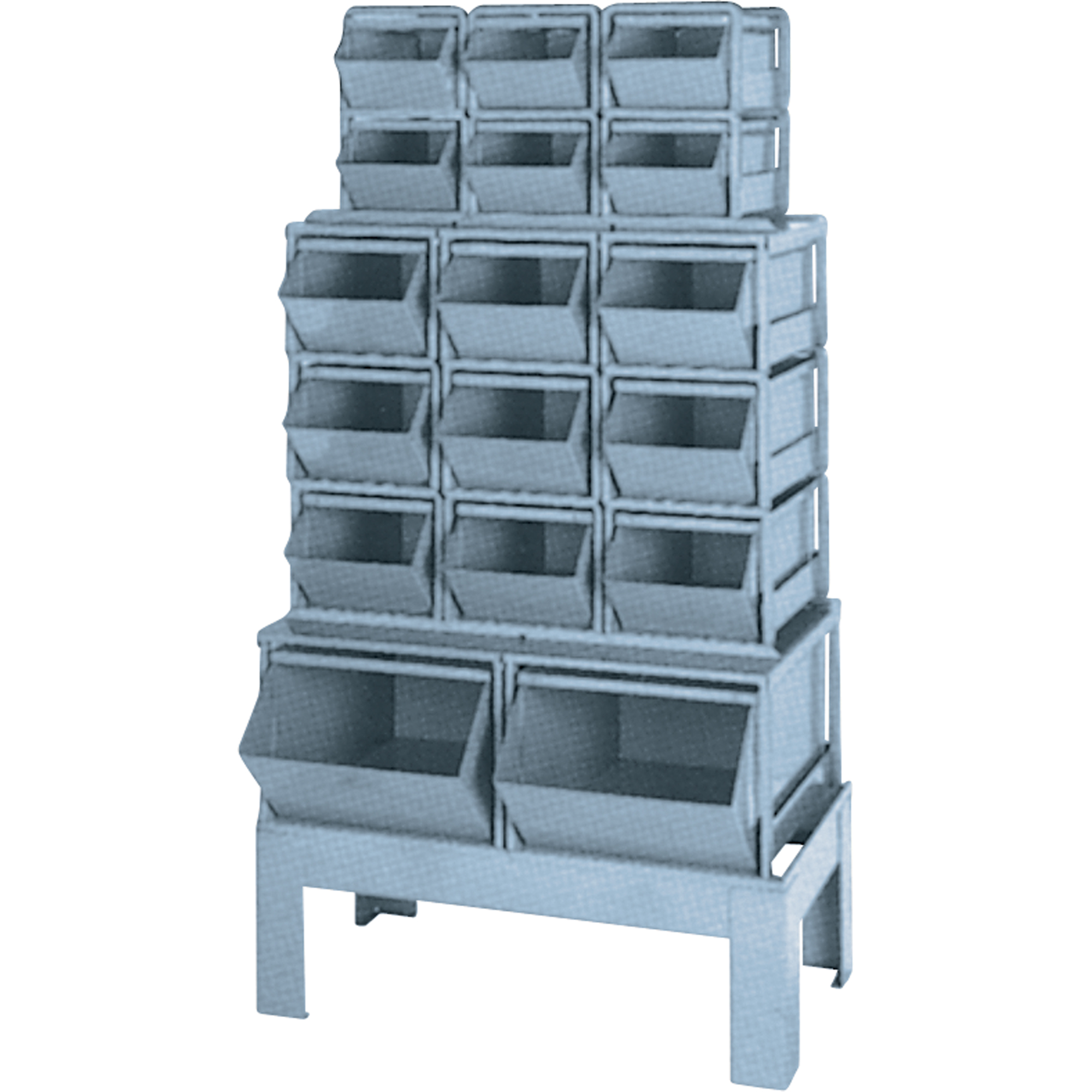 Combinaisons de bacs à assembler, Cap. 1000 lb, 33-1/2" la x 19 1/2" p x 54-1/4" h, Bleu