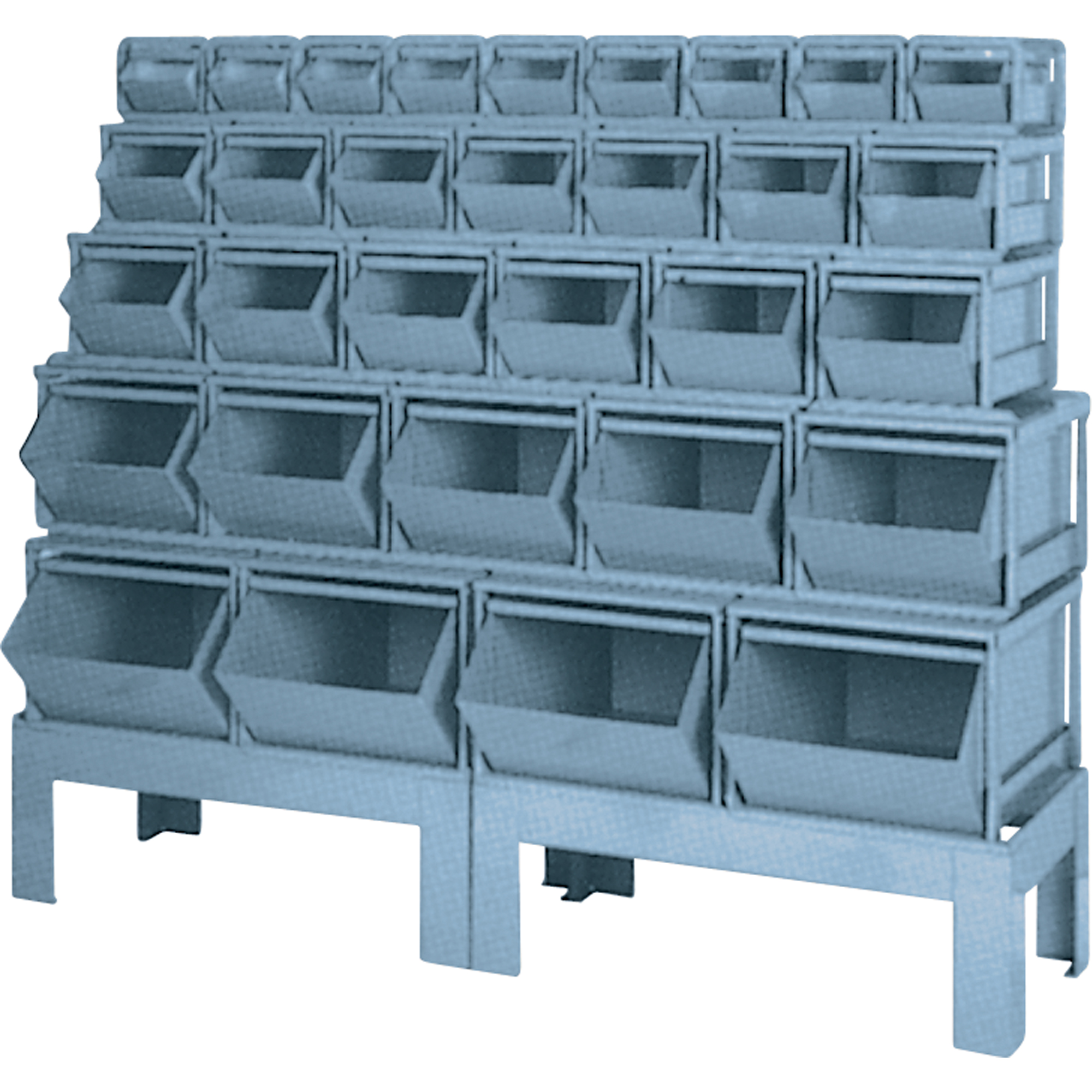 Combinaisons de bacs à assembler, Cap. 1000 lb, 68" la x 19-1/2" p x 55 1/4" h, Bleu