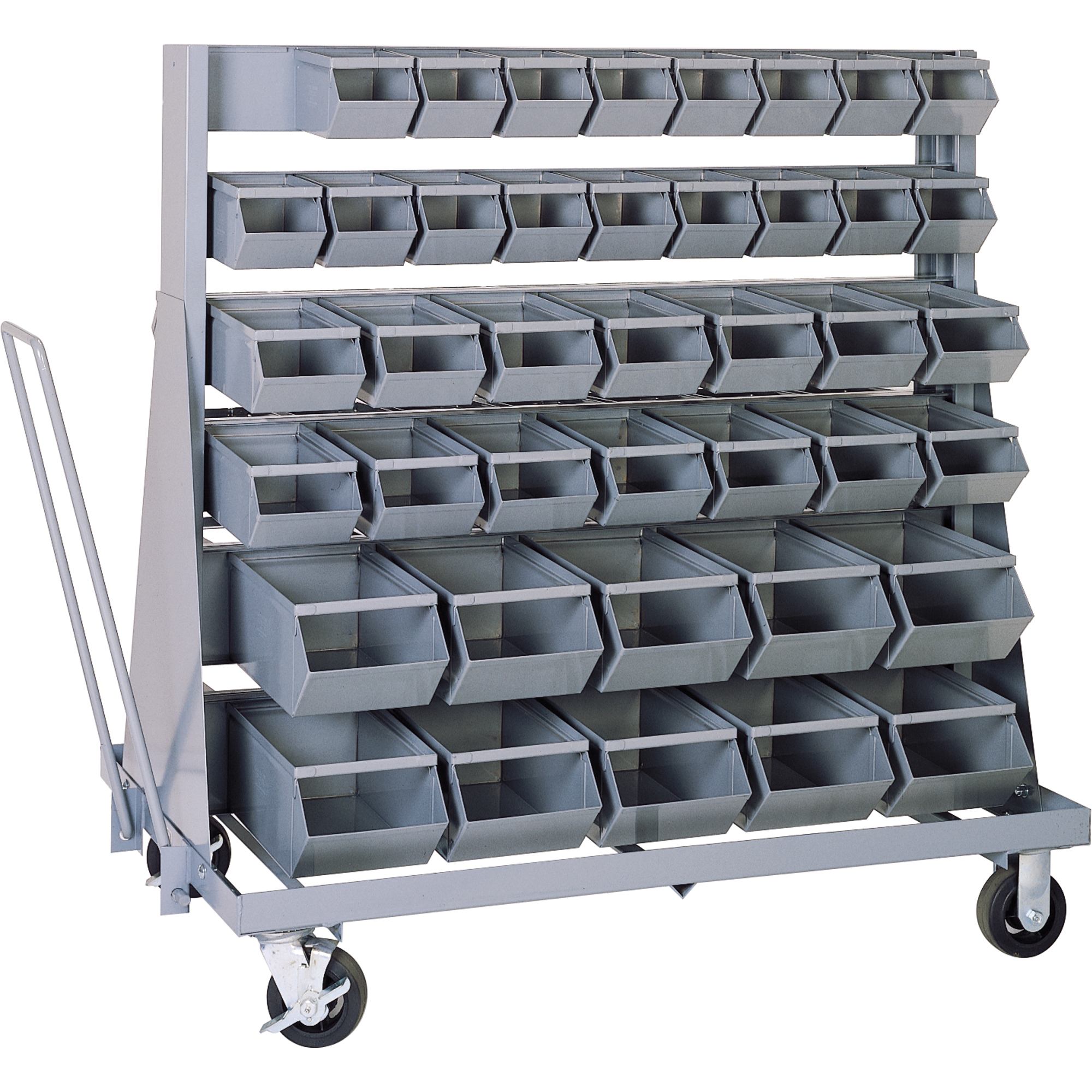 SUPPORT MOBILE,5 RANGEESAVEC BACS, À un côté, 42 bacs, 37" la x 21" p x 50-1/2" h