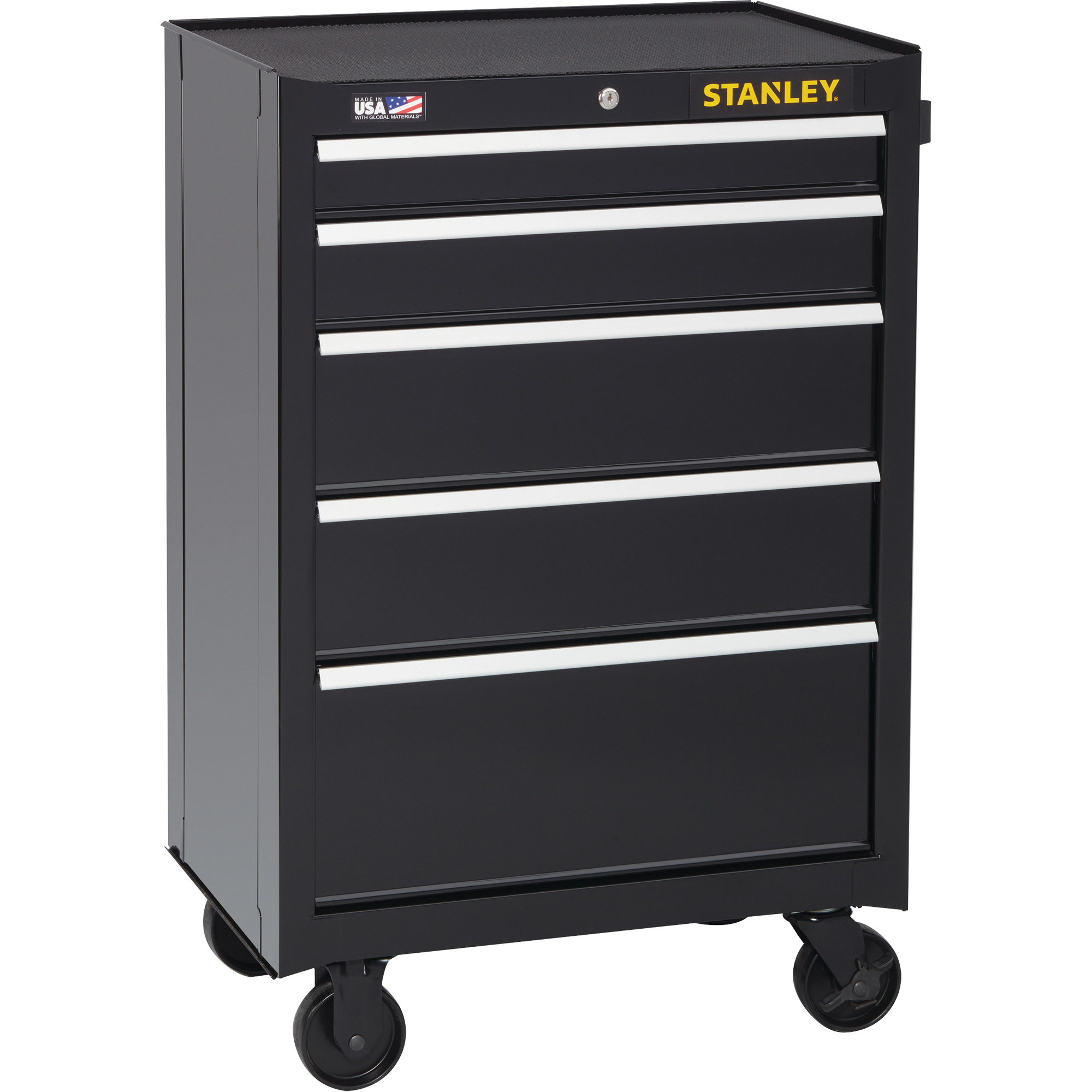 Armoire à outils roulante de série 300, 5 tiroirs, 26-1/2" la x 18" p x 40-1/2" h, Noir