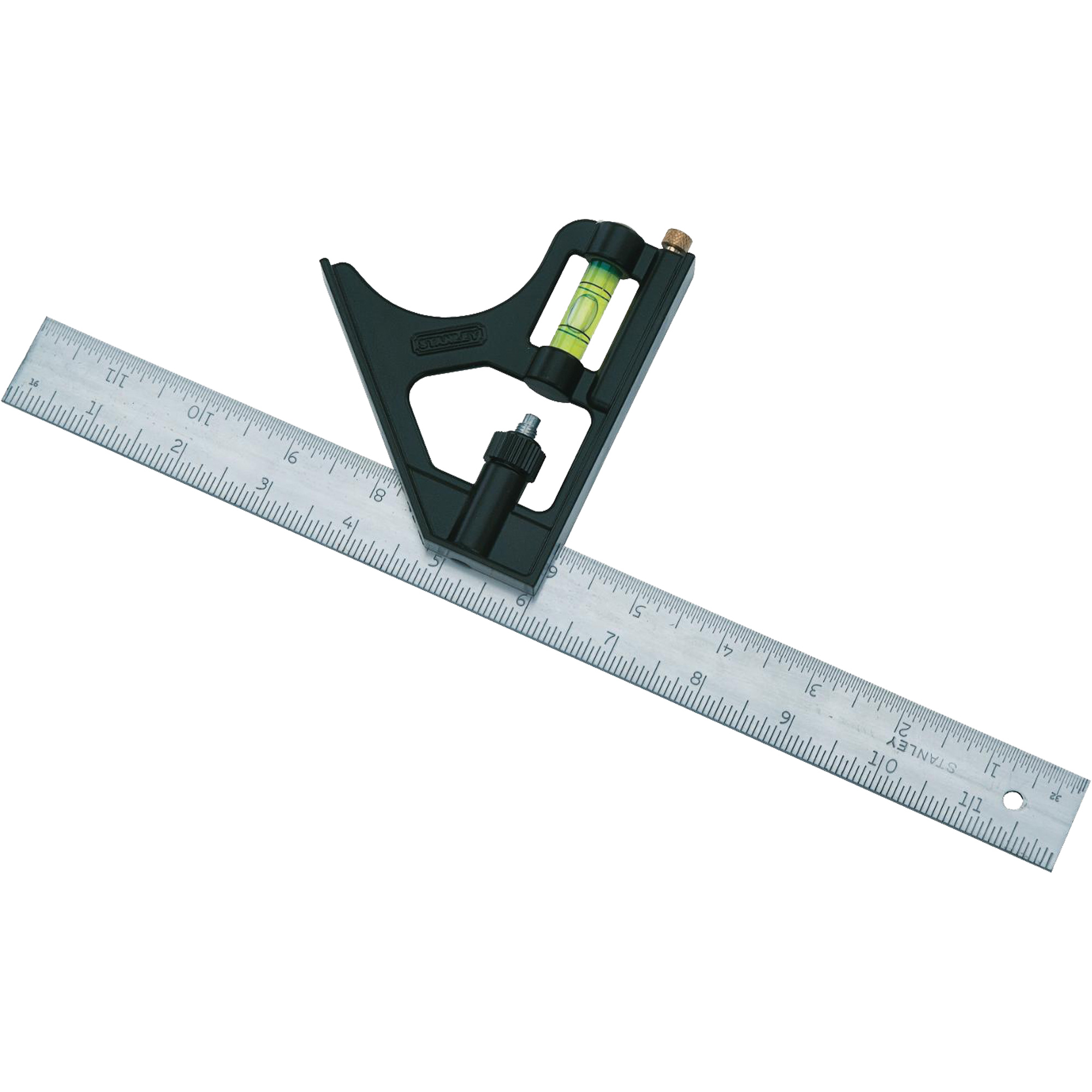 Équerre combinée, 12" lo, 1/8"/1/16"/1/32" Graduations
