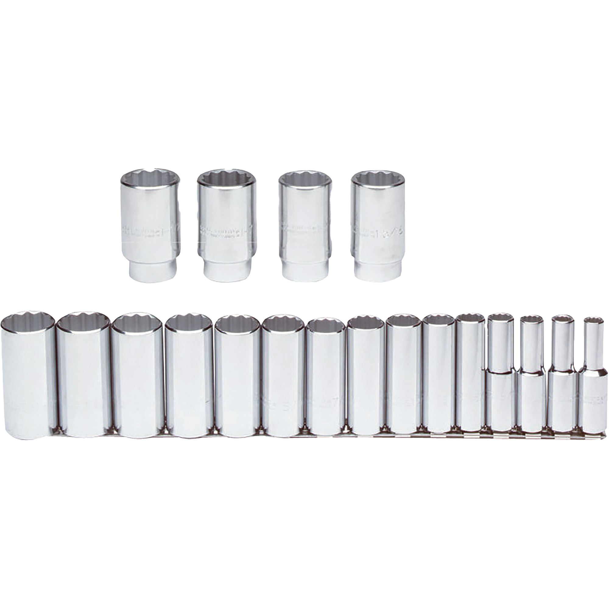 Jeu de douilles, 19 Mcx, Prise de 1/2", Profond
