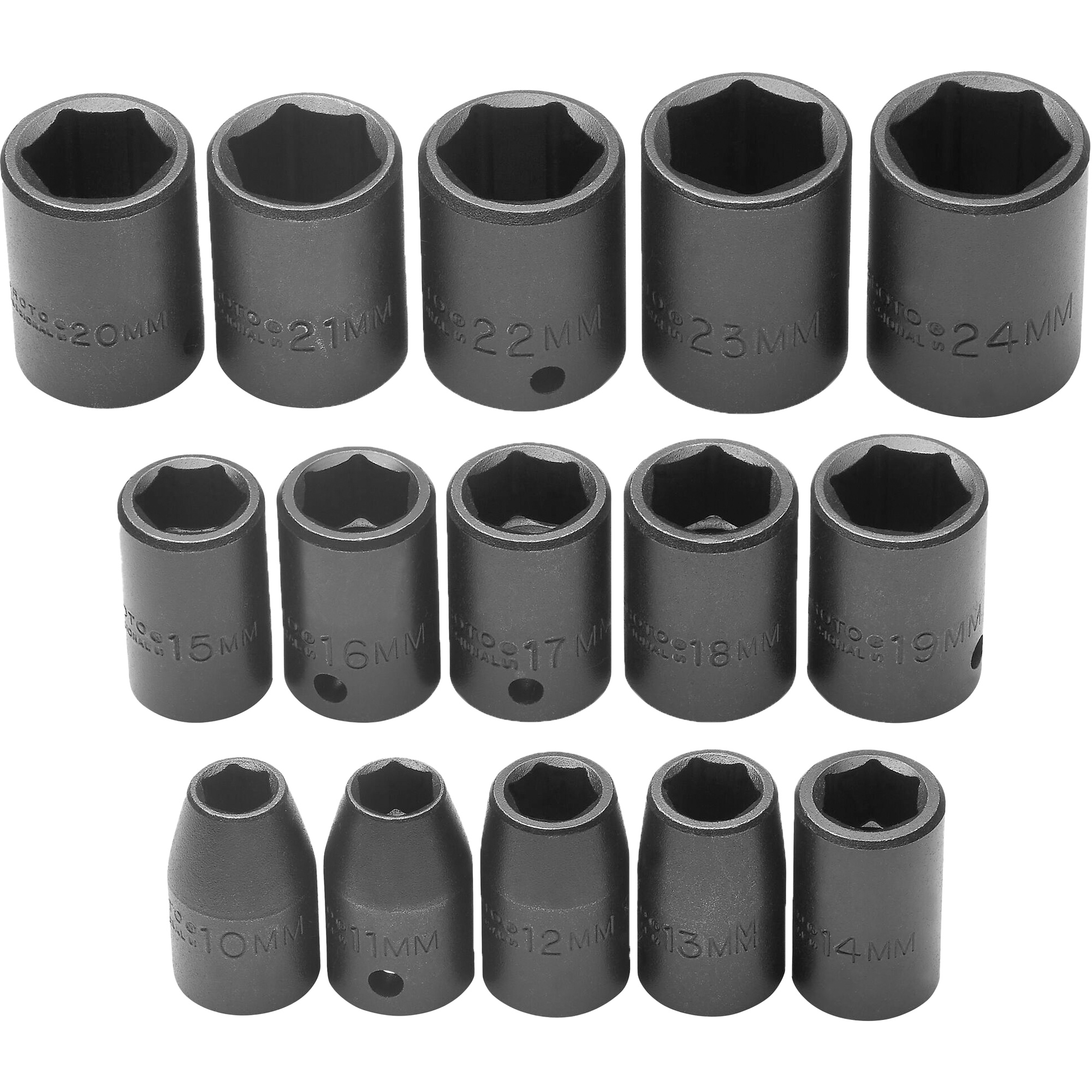 Jeu de douilles, Chocs, Prise 1/2", 6 pans