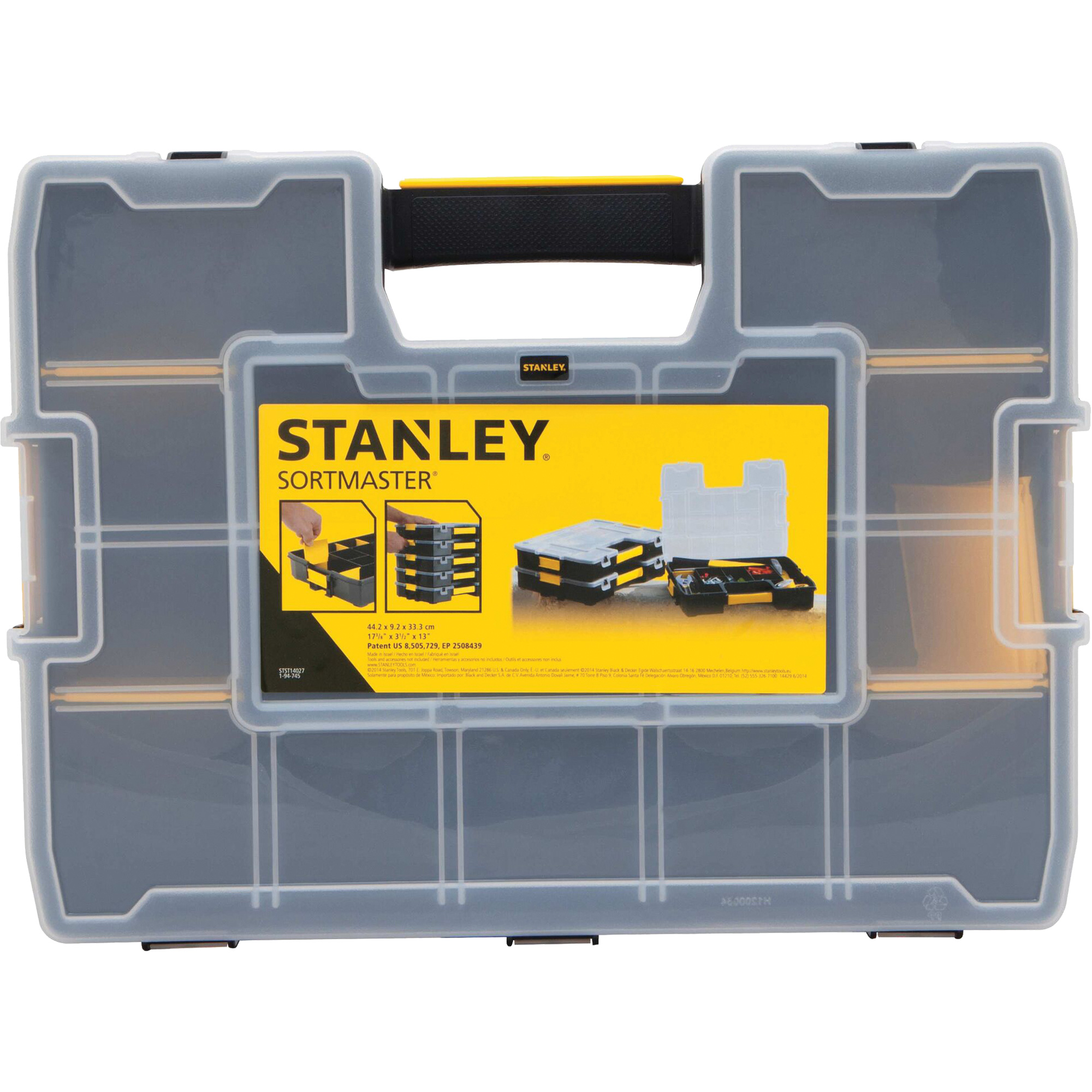 Organisateur empilable pour petites pièces SortMasterMD, 17-3/8" la x 13" p x 3-1/2" h, Noir