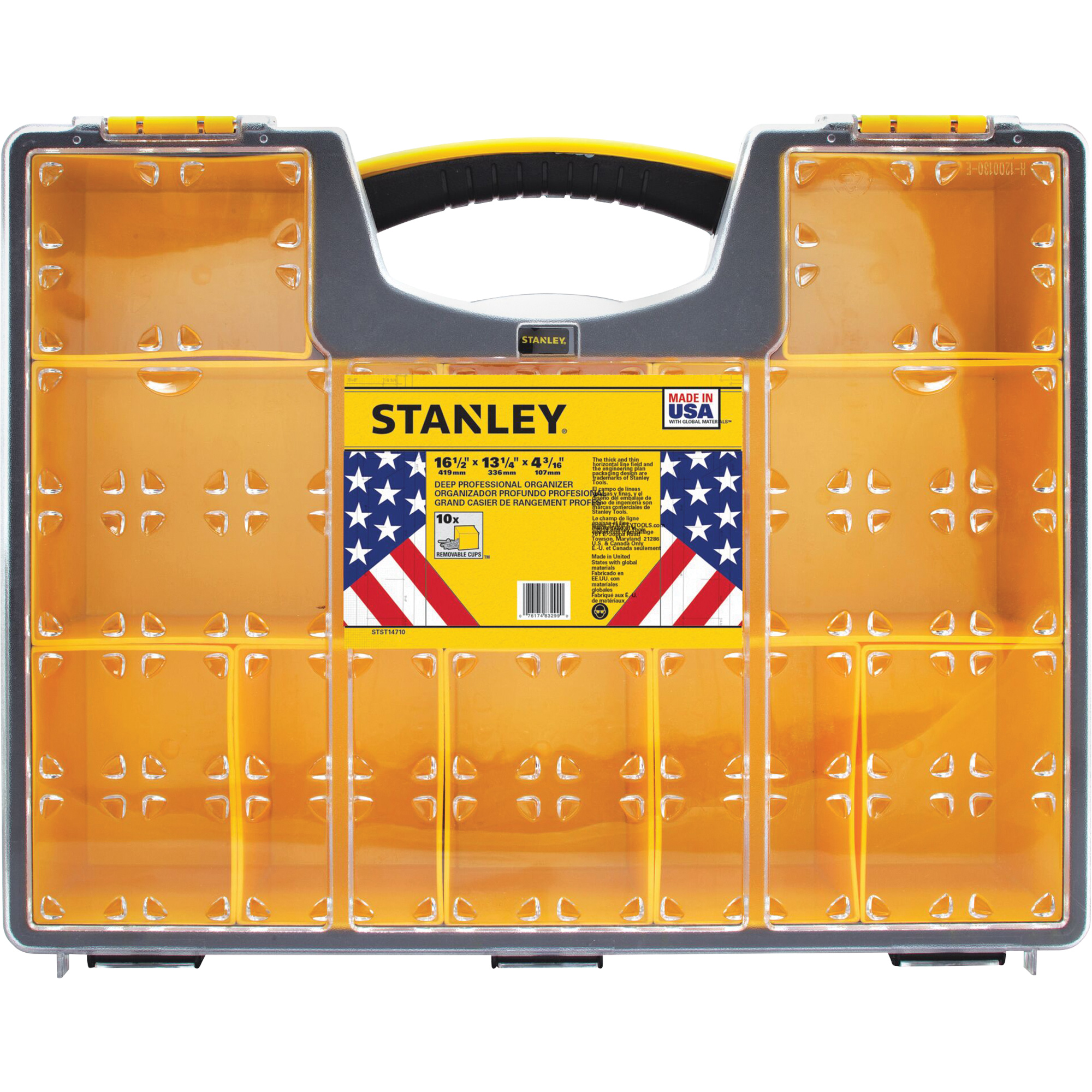 Organisateur profond pour professionnel, 17-1/2" la x 4-1/2" p x 14" h, Noir/Jaune