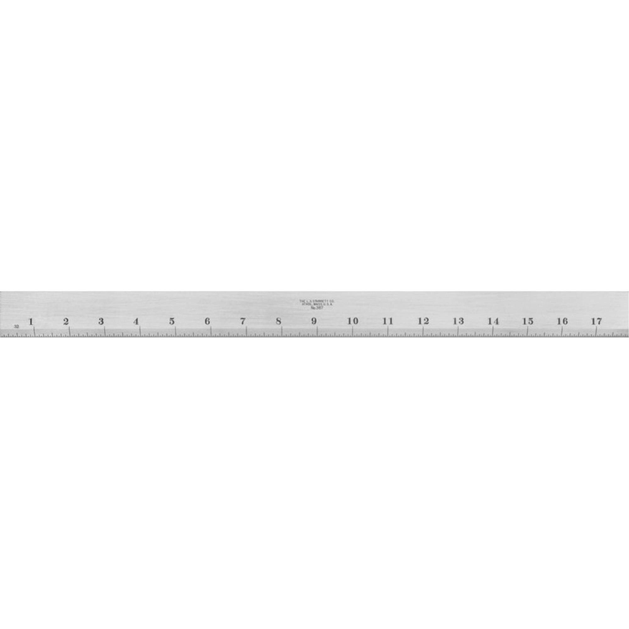 Bordure droite en acier série 387 avec biseau & bordure graduée, 18" lo, 1-13/32" la, Épaisseur de 11/64"