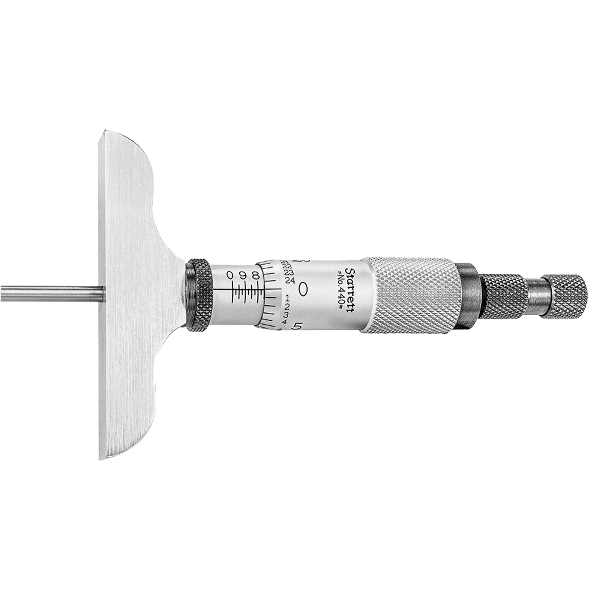 Micromètre de profondeur de la série 440, Avec arrêt à cliquet, 0" - 3"
