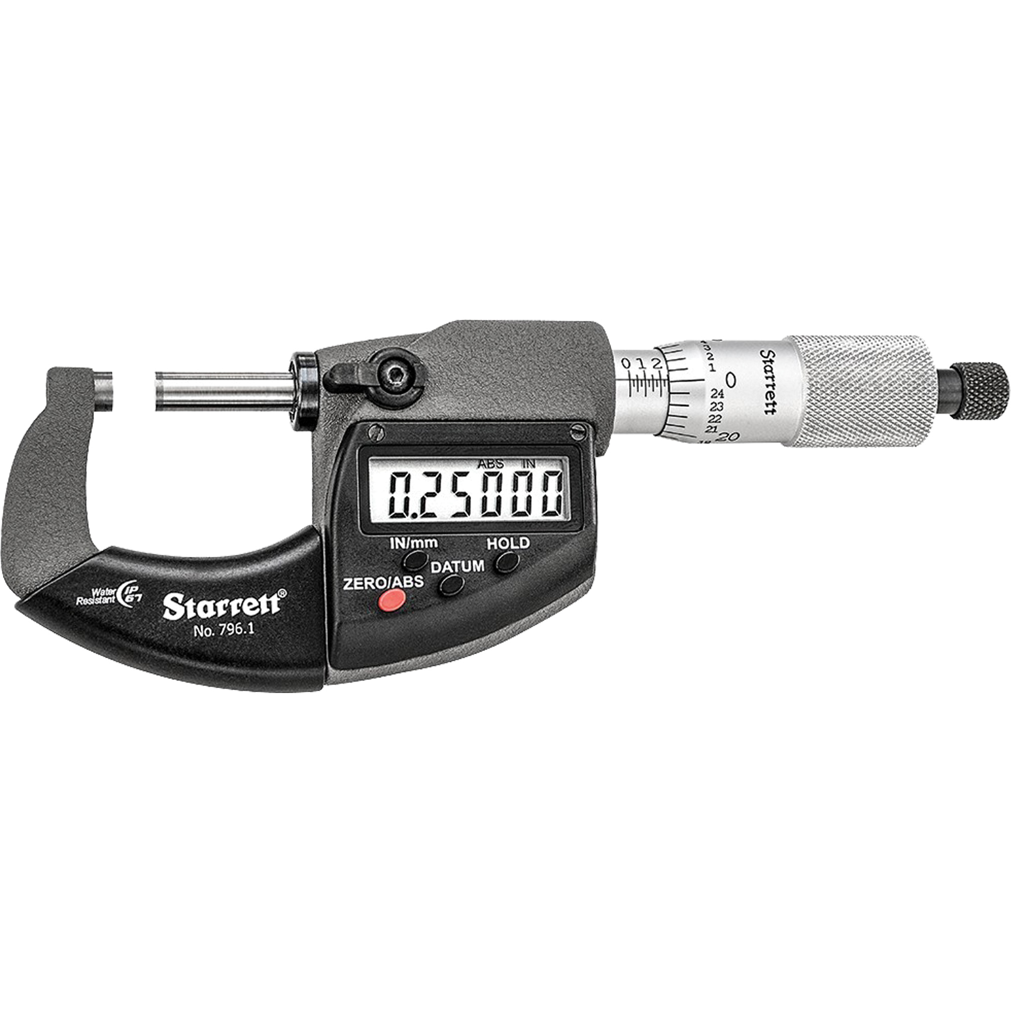 Micromètre extérieur électronique, 0" - 1" (0 mm - 25 mm) gamme de mesure, Résolution de 0,00005" (0,001 mm)