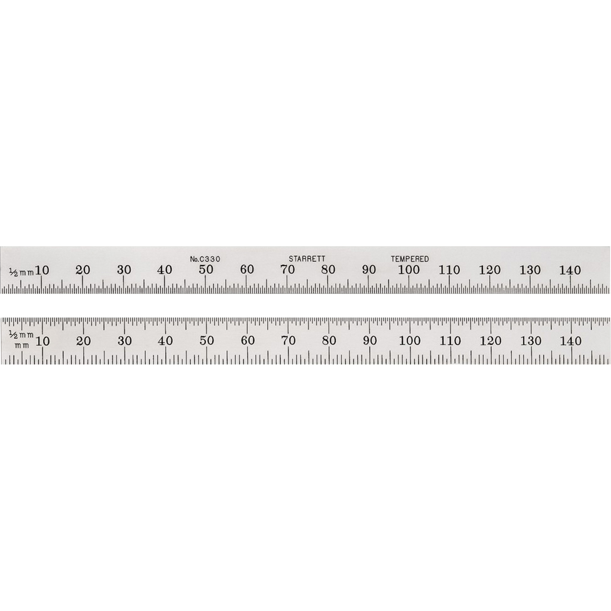 Règle métrique entièrement flexible, 150 mm lo, Acier, Graduations de 1 mm/0,5 mm