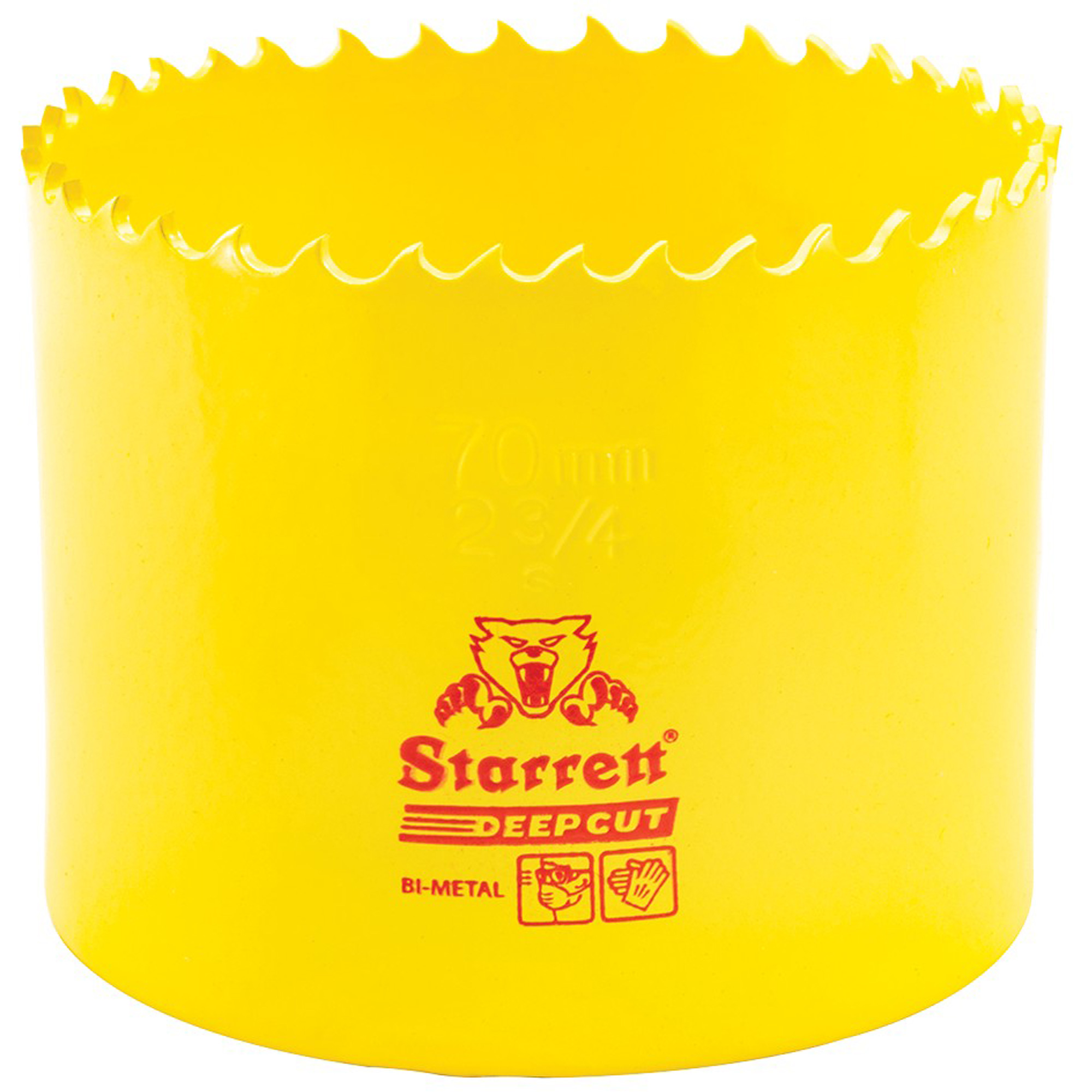 Scie à cloche bimétal 2-3/4", 2-3/4", Profondeur de la coupe 2", Bimétal