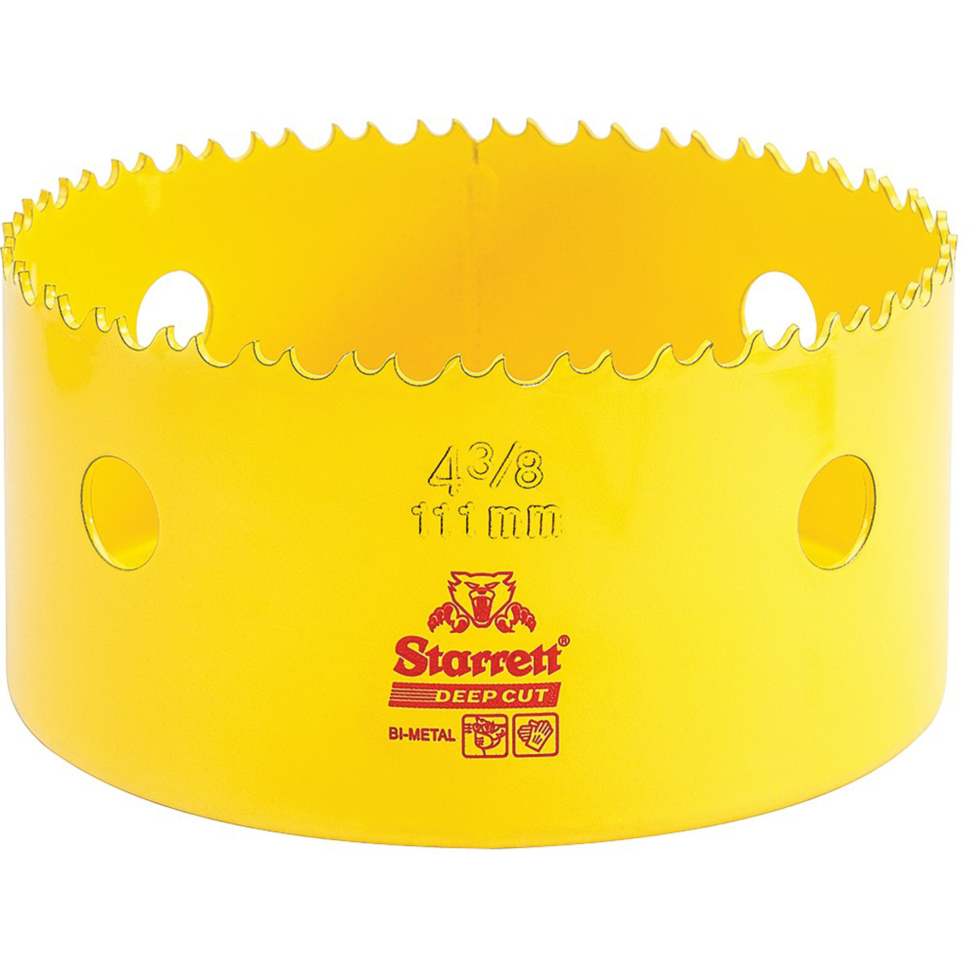Scie à cloche bimétal 4-3/8", 4-3/8", Profondeur de la coupe 2", Bimétal