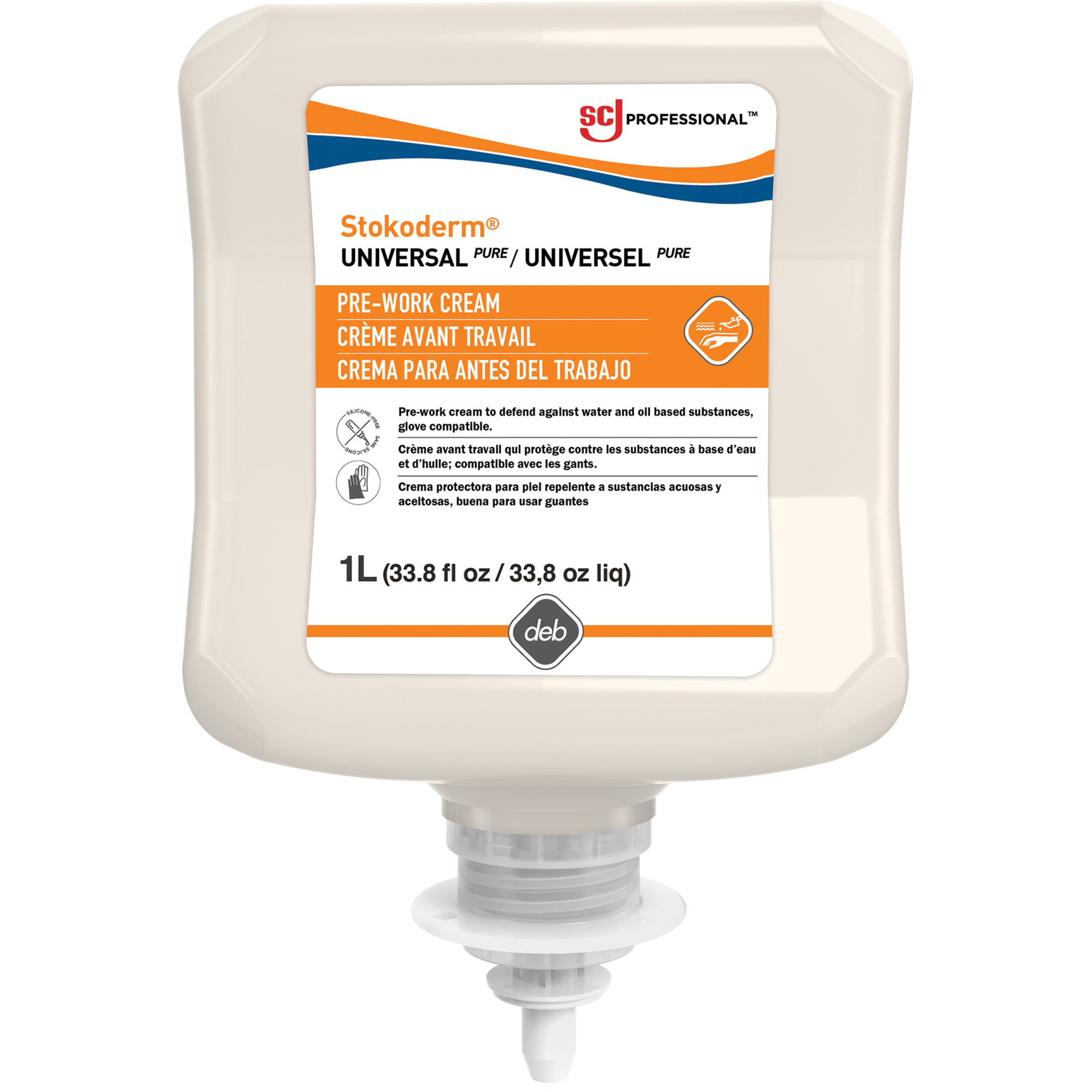 Crème sans silicone à appliquer avant de travailler EmulsionMD, Cartouche en plastique, 1000 ml