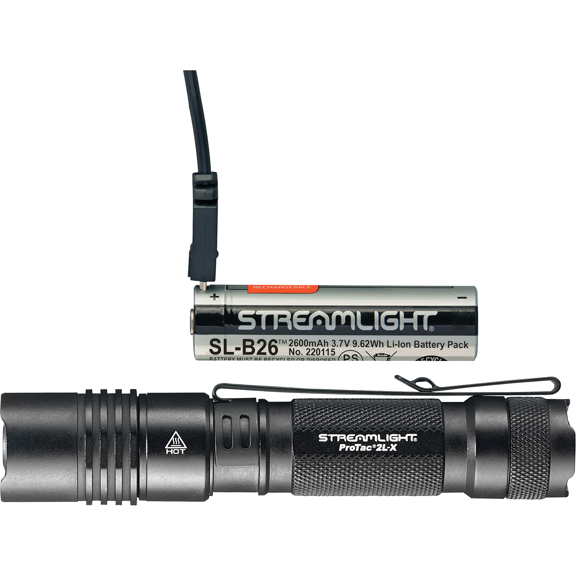 Lampe tactique ProTacMD 2L-X USB, DEL, 500 lumens, Piles Rechargeable/CR123A