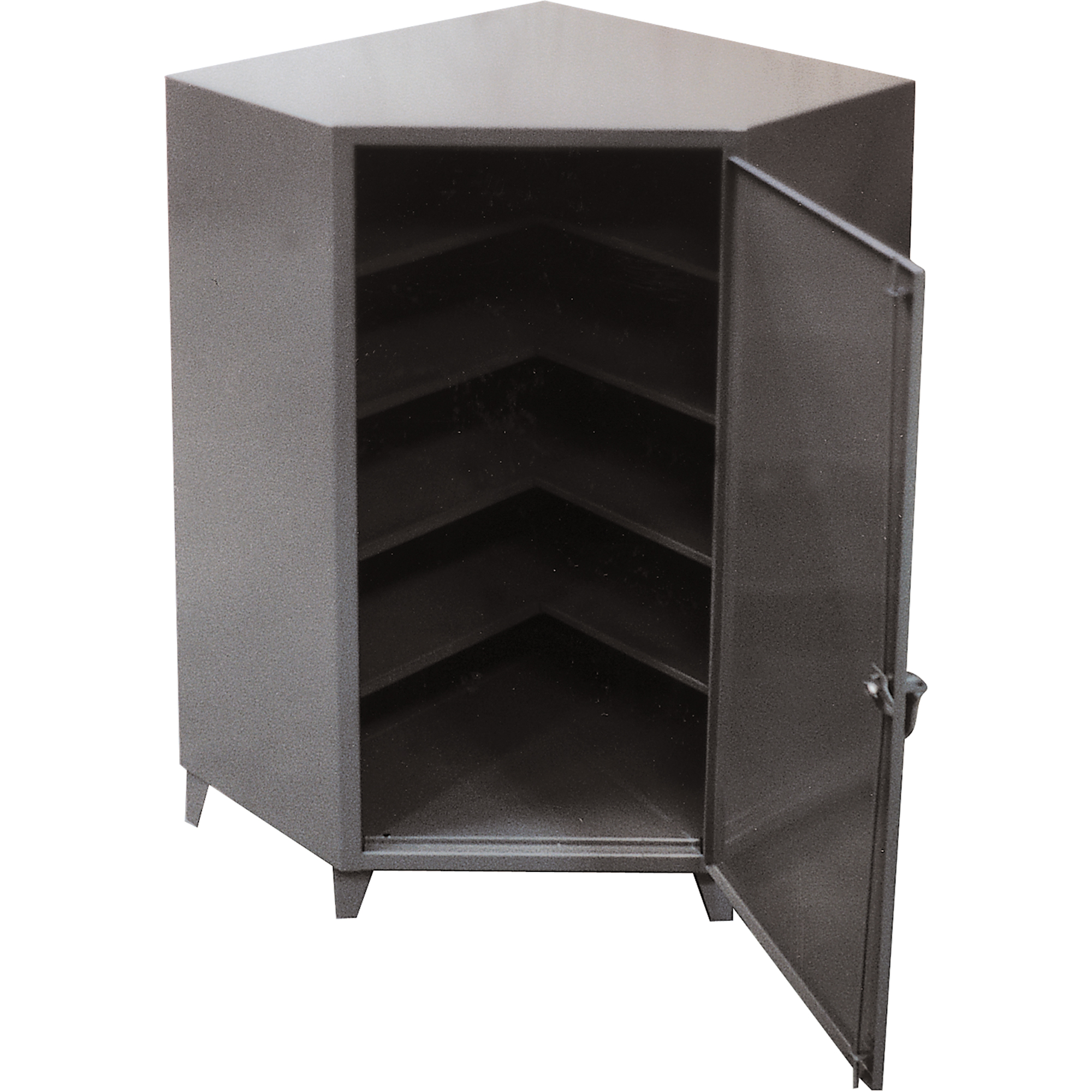 Armoires de coin, Acier, 4 Tablettes, 72" h x 48" la x 24" P, Gris