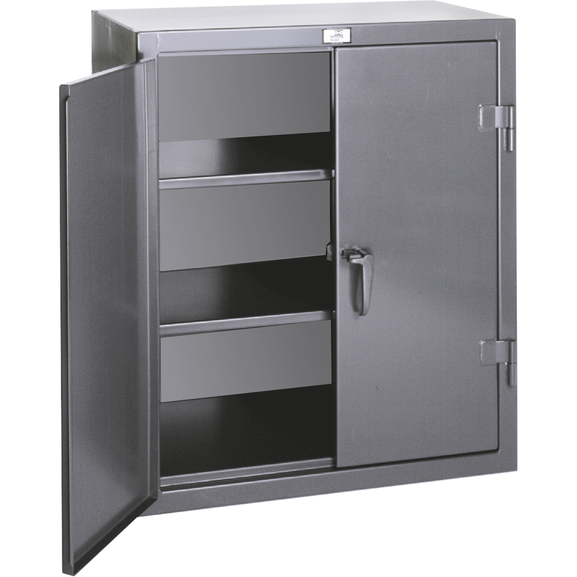 Armoires de rangement hauteur comptoir, Acier, 2 Tablettes, 36" h x 24" la x 20" P, Gris