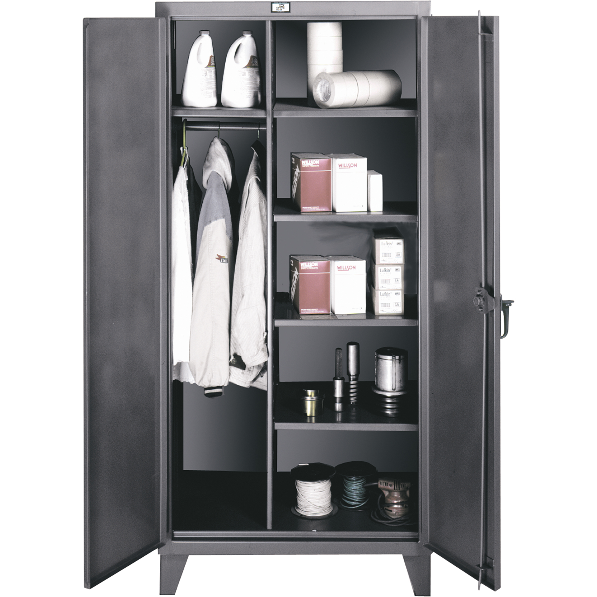Armoires de rangement/penderies, Acier, 36" la x 24" p x 72" h, Gris