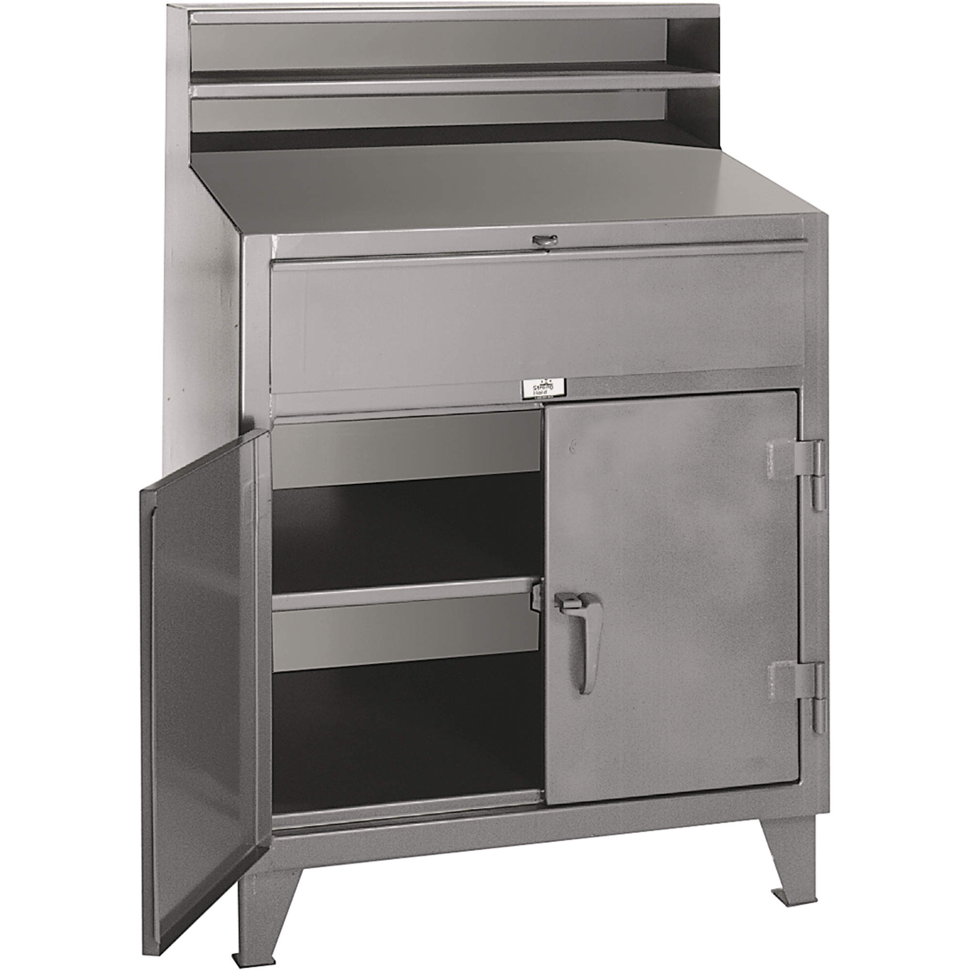 Pupitres d'atelier a/armoire, 36" la x 28" p x 54" h, Gris