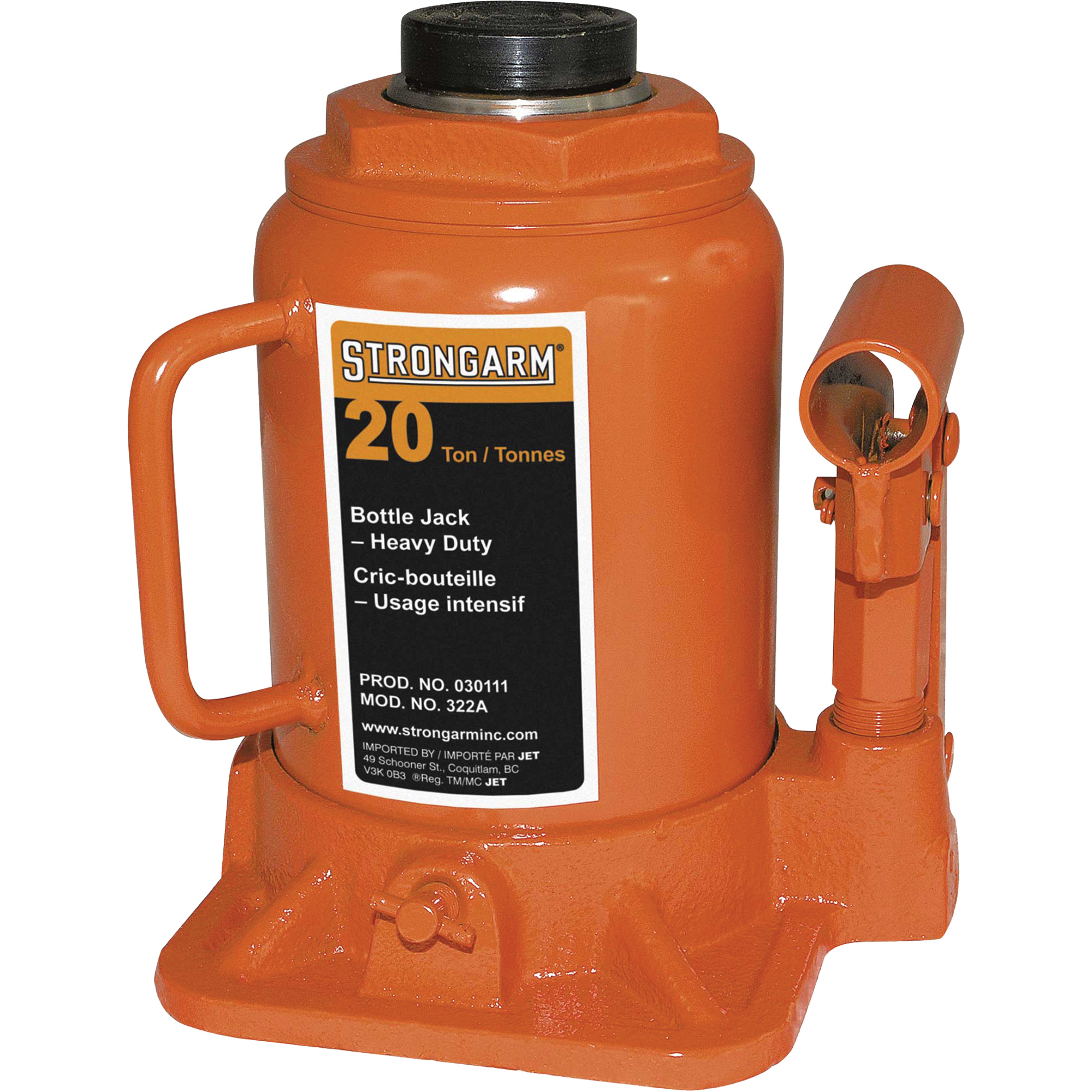 322A Cric-bouteille, 20 tonne(s), 14-3/4" Hauteur élevée